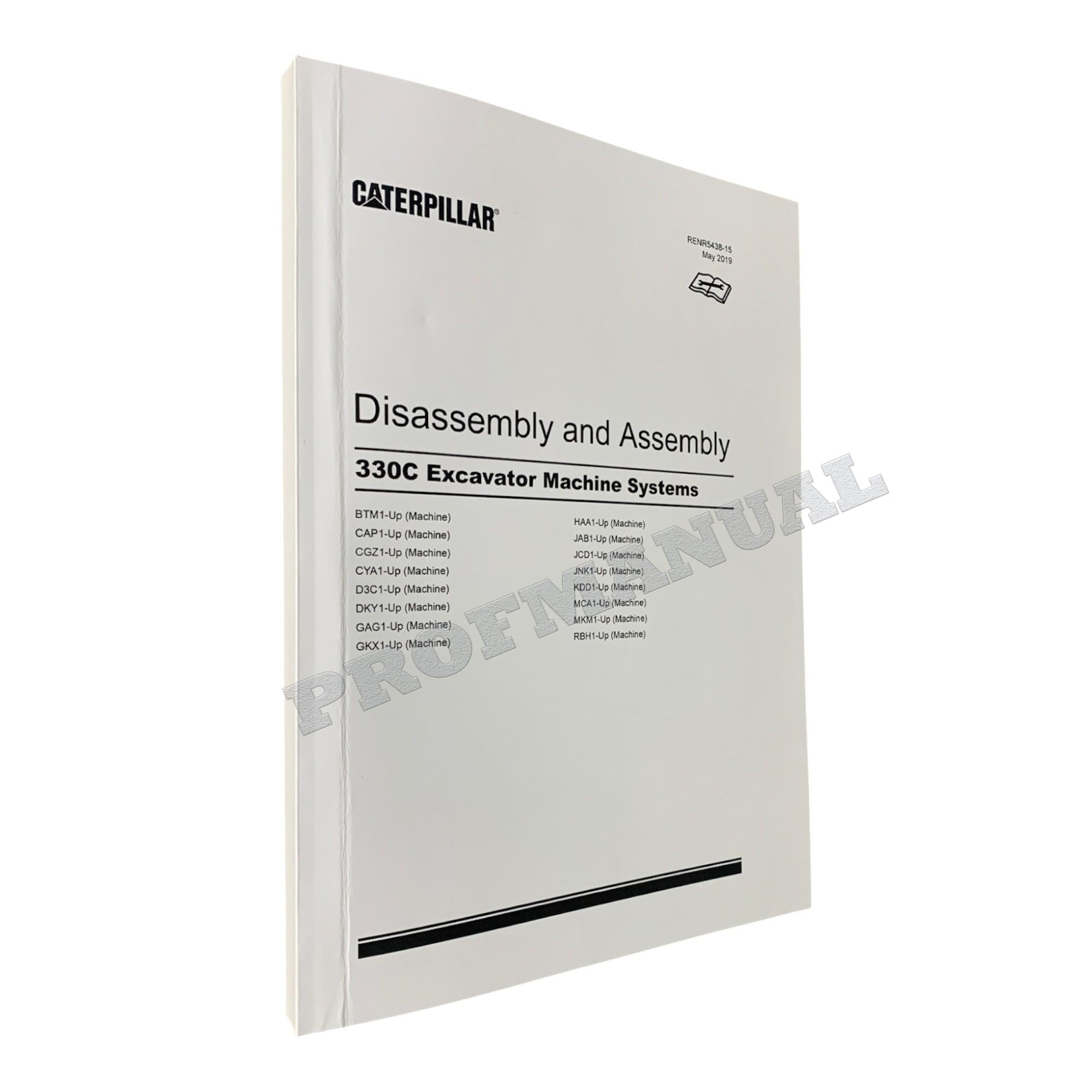 Caterpillar Cat 330C Excavator Disassembly Assembly Manual