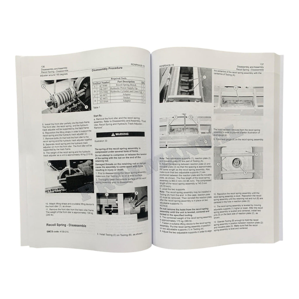 Caterpillar Cat 330C Excavator Disassembly Assembly Manual