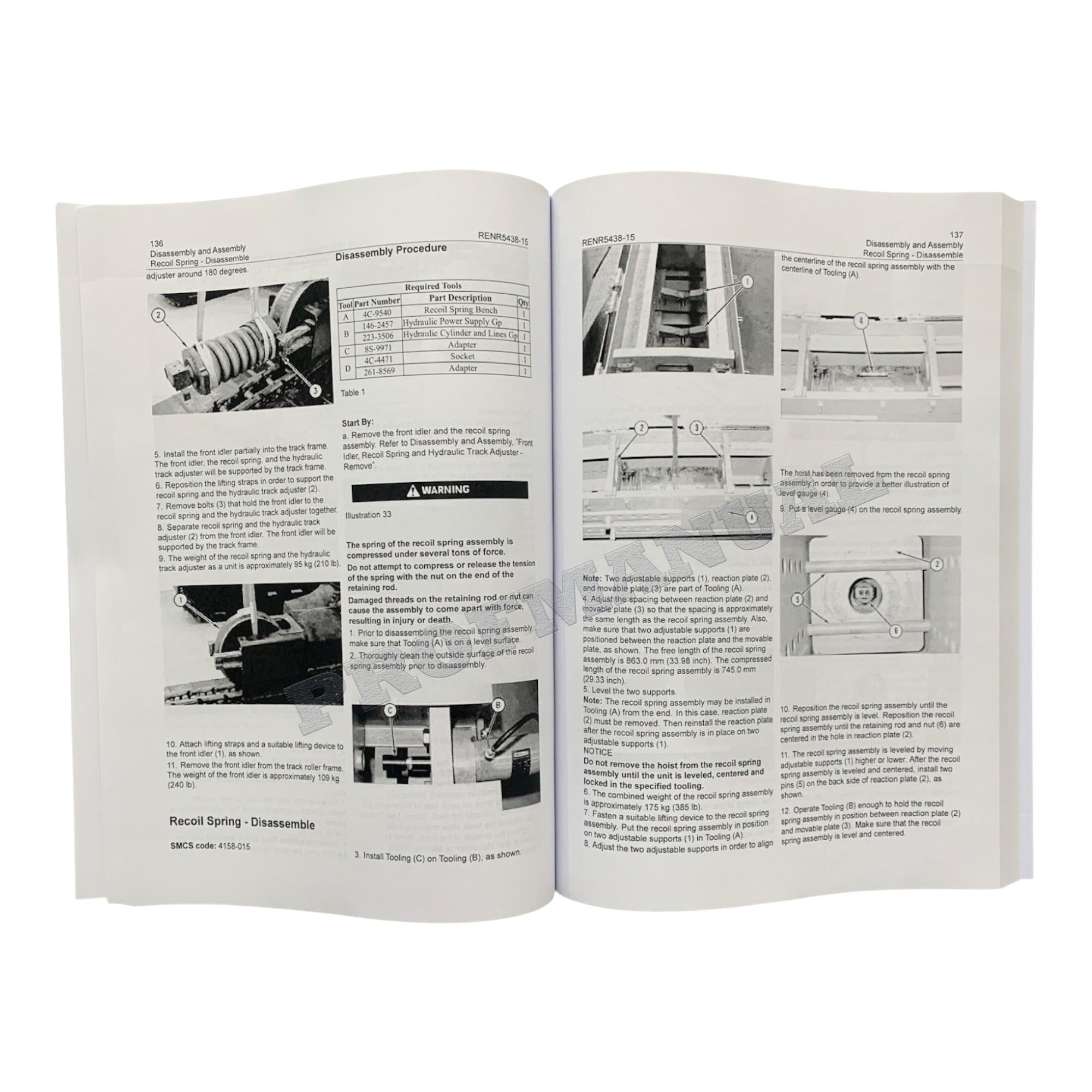 Caterpillar Cat 330C Excavator Disassembly Assembly Manual
