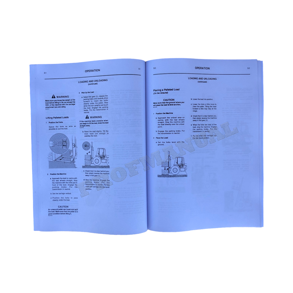 JCB 926 930 Rough Terrain Fork Lift Operators Manual 9801_7556