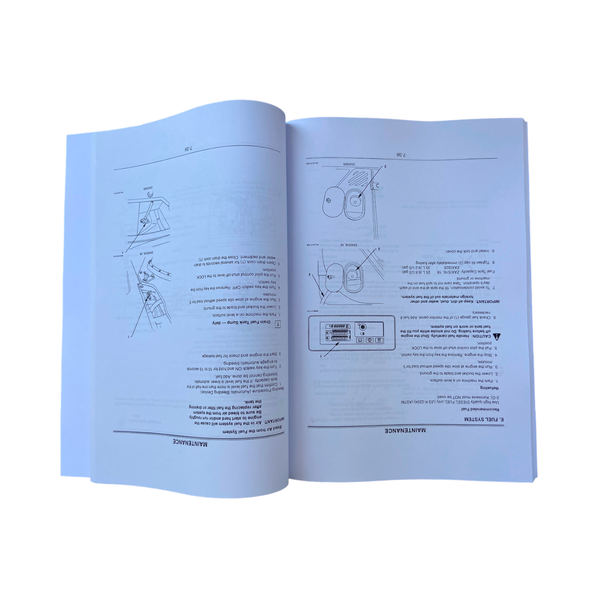 HITACHI ZAXIS ZX 16 18 25 EXCAVATOR OPERATORS MANUAL
