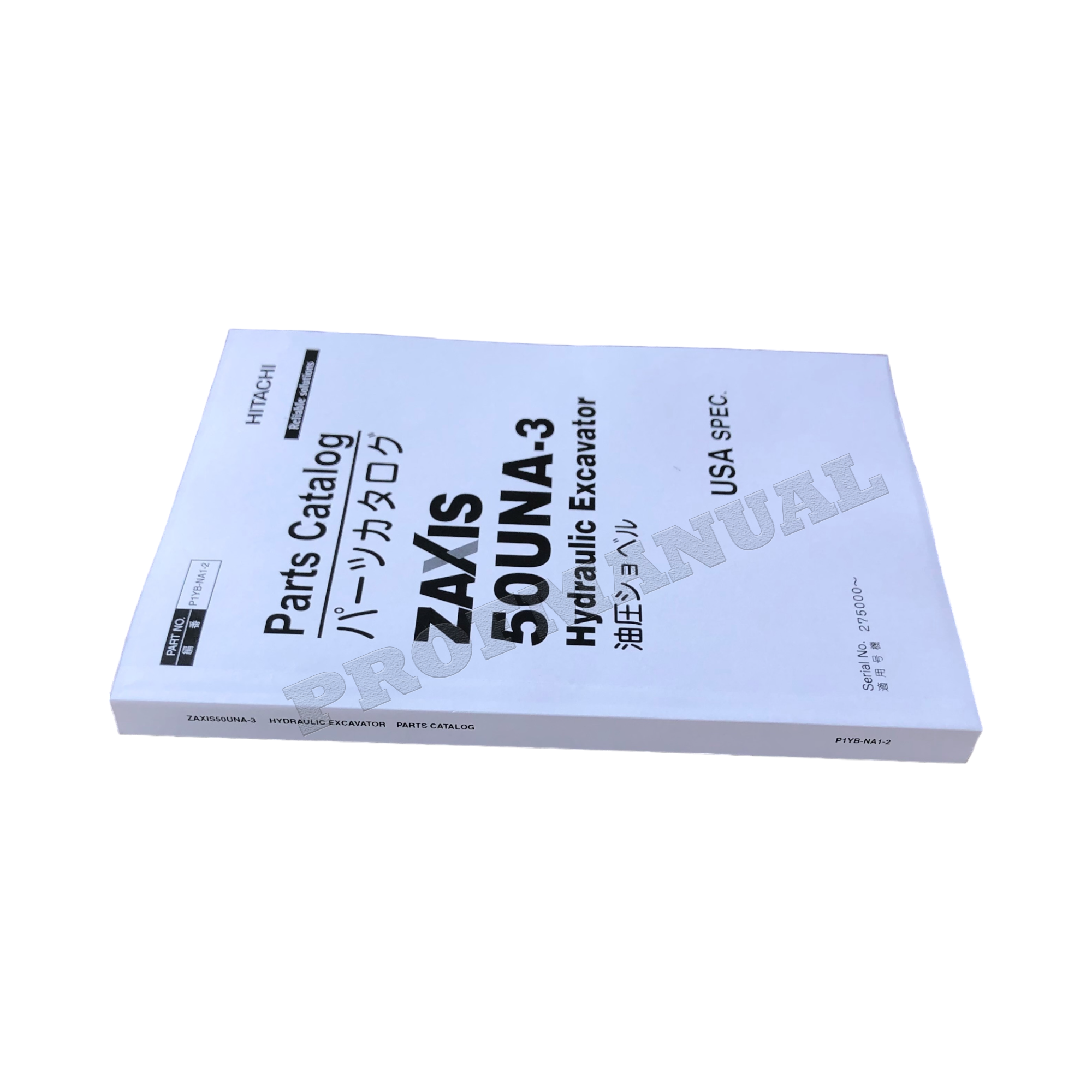 Hitachi ZAXIS 50UNA-3 excavator parts catalog manual