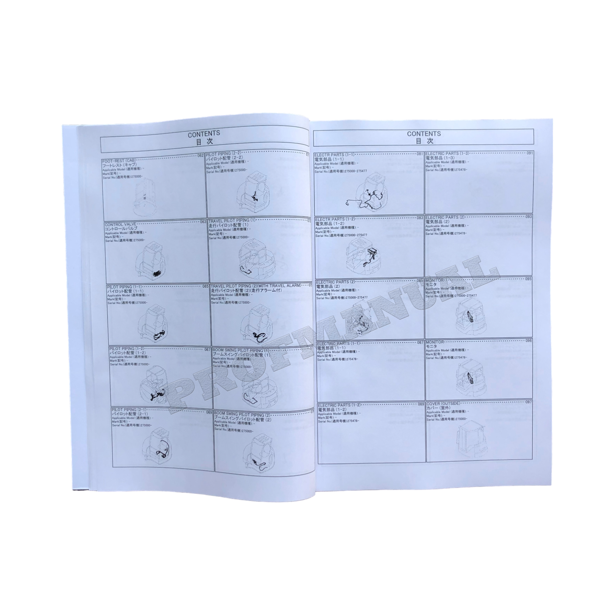 Hitachi ZAXIS 50UNA-3 excavator parts catalog manual
