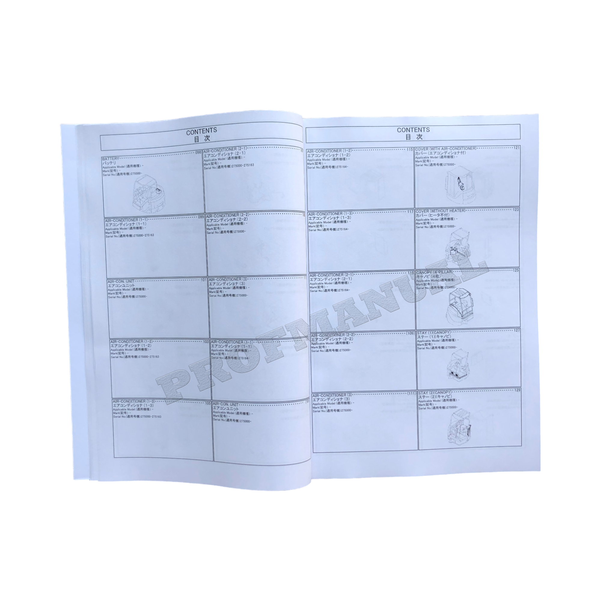 Hitachi ZAXIS 50UNA-3 excavator parts catalog manual