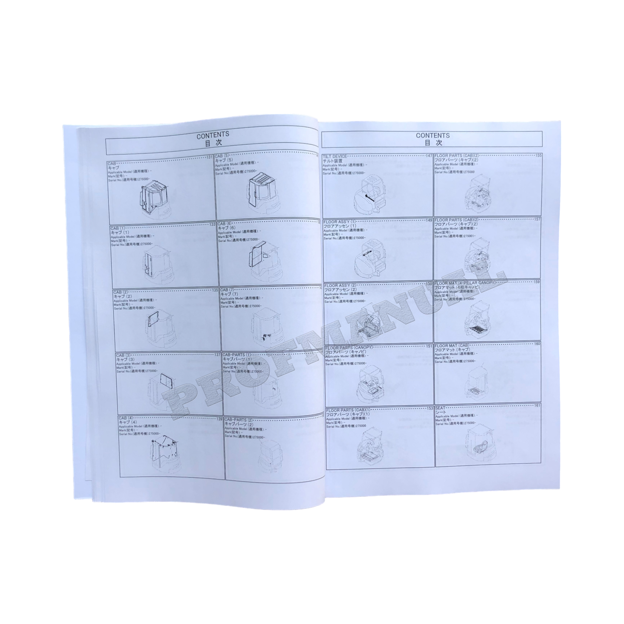 Hitachi ZAXIS 50UNA-3 excavator parts catalog manual