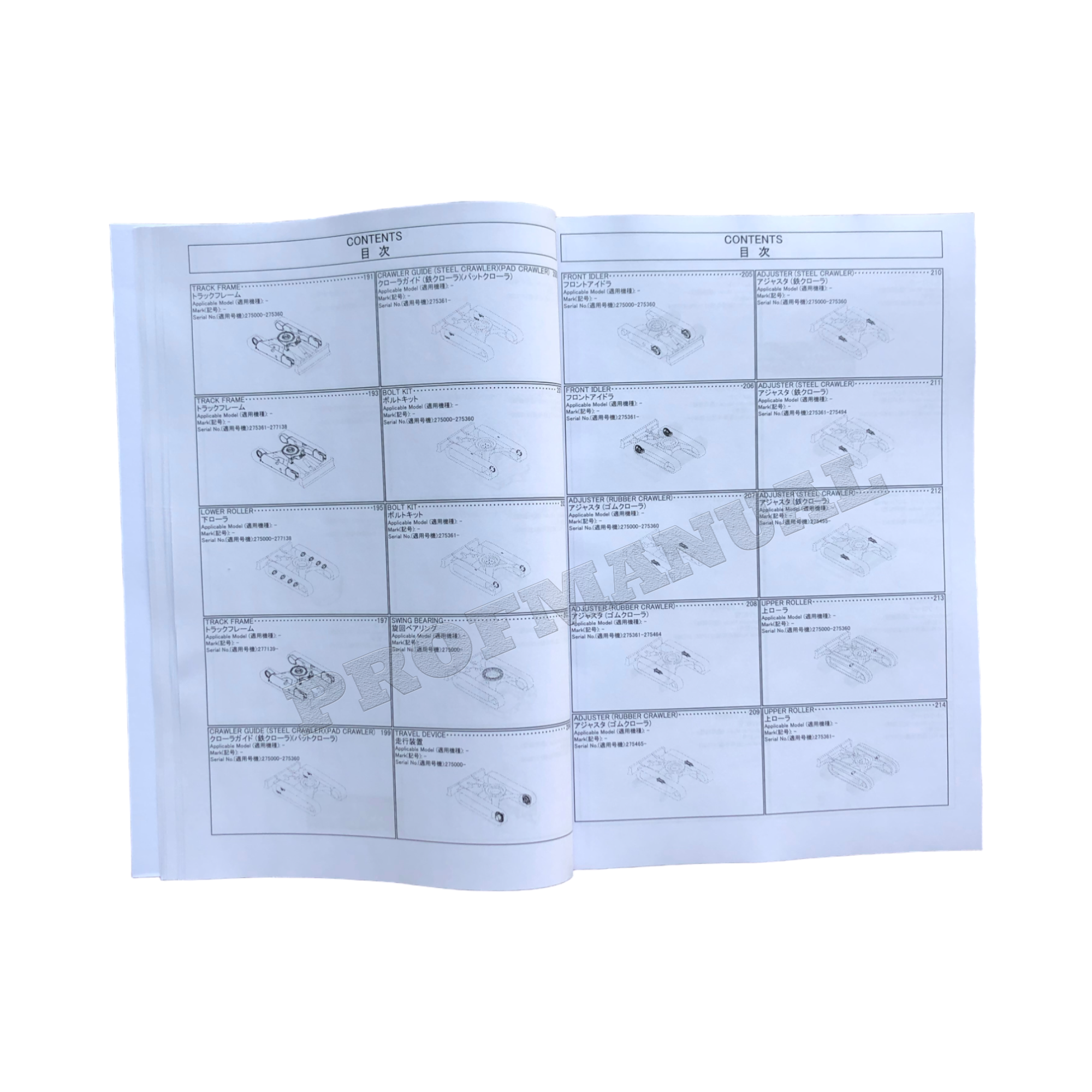 Hitachi ZAXIS 50UNA-3 excavator parts catalog manual