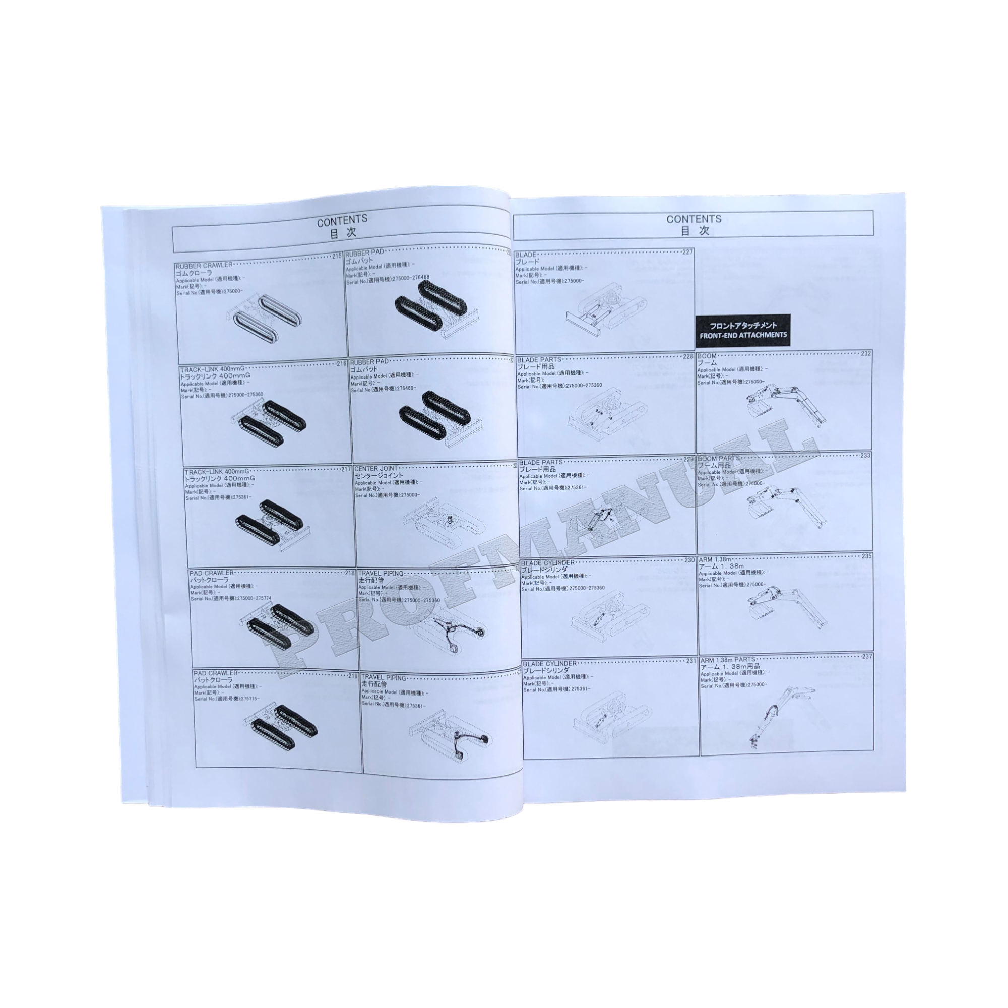 Hitachi ZAXIS 50UNA-3 excavator parts catalog manual