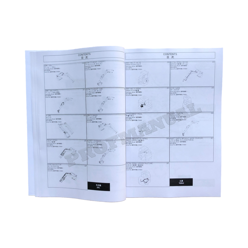 Hitachi ZAXIS 50UNA-3 excavator parts catalog manual