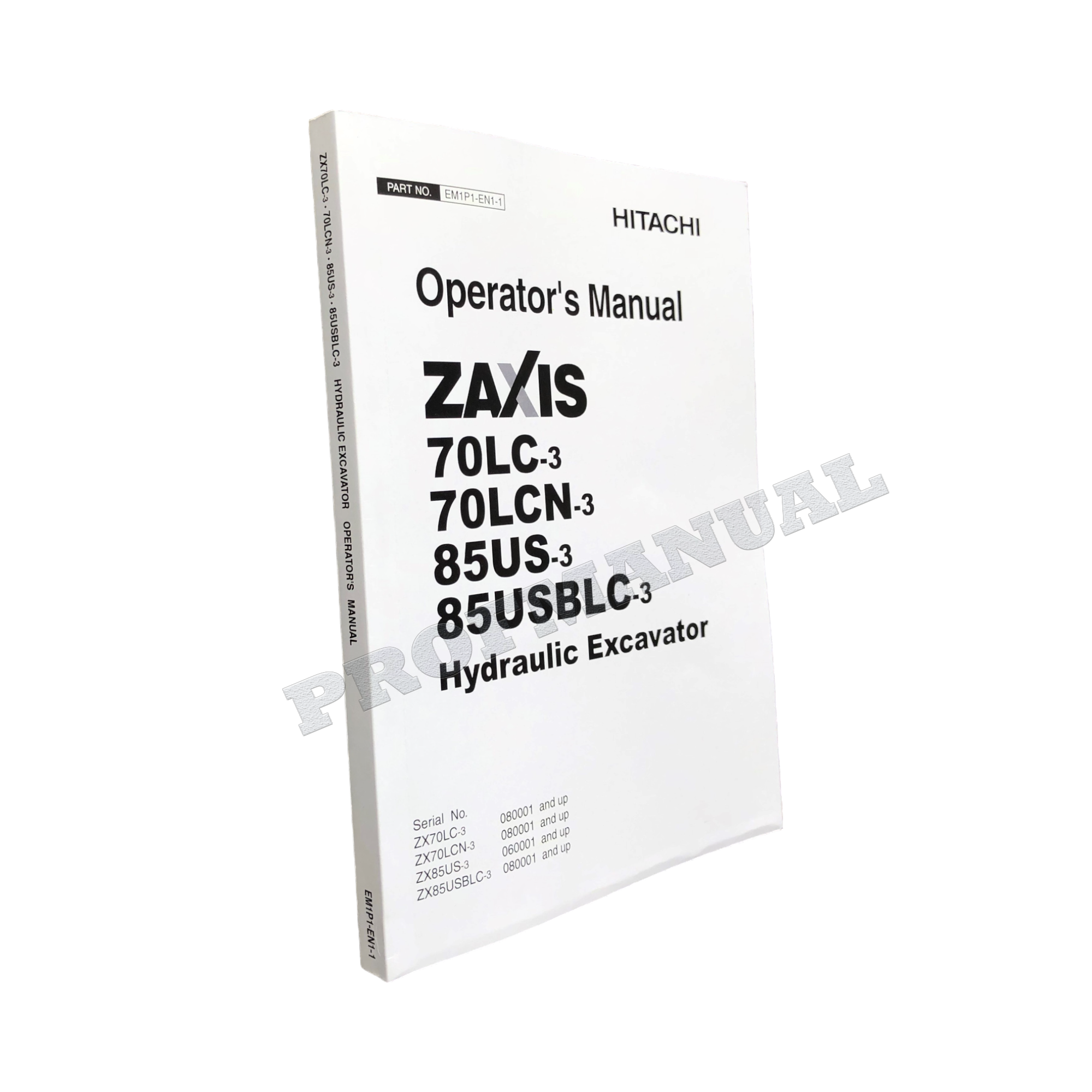 HITACHI ZAXIS ZX 85USB-3 EXCAVATOR OPERATORS MANUAL