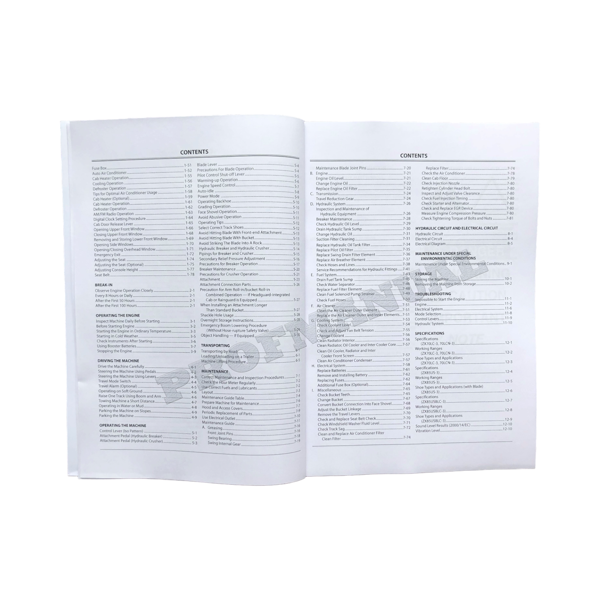 HITACHI ZAXIS ZX 85USB-3 EXCAVATOR OPERATORS MANUAL