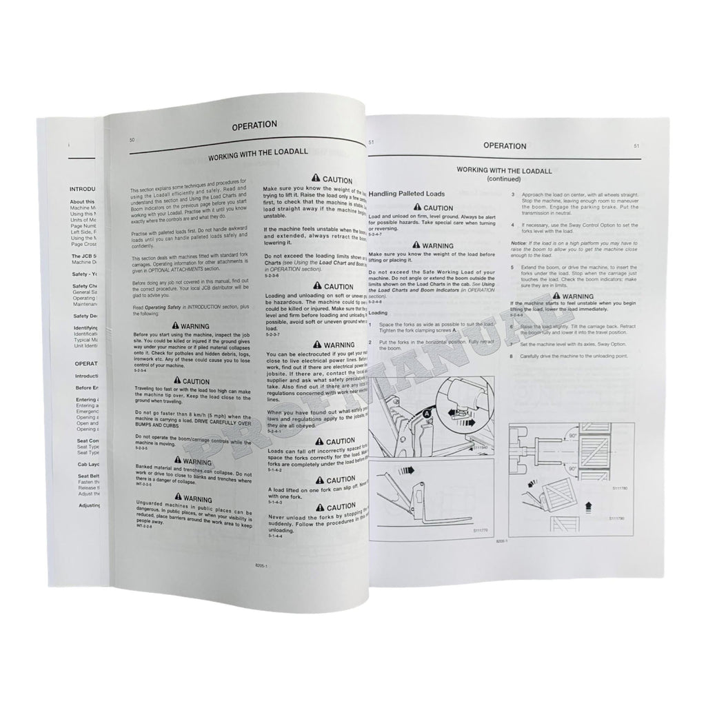 JCB 506B 506C 508C 506C HL Telescopic Handler Operators Manual