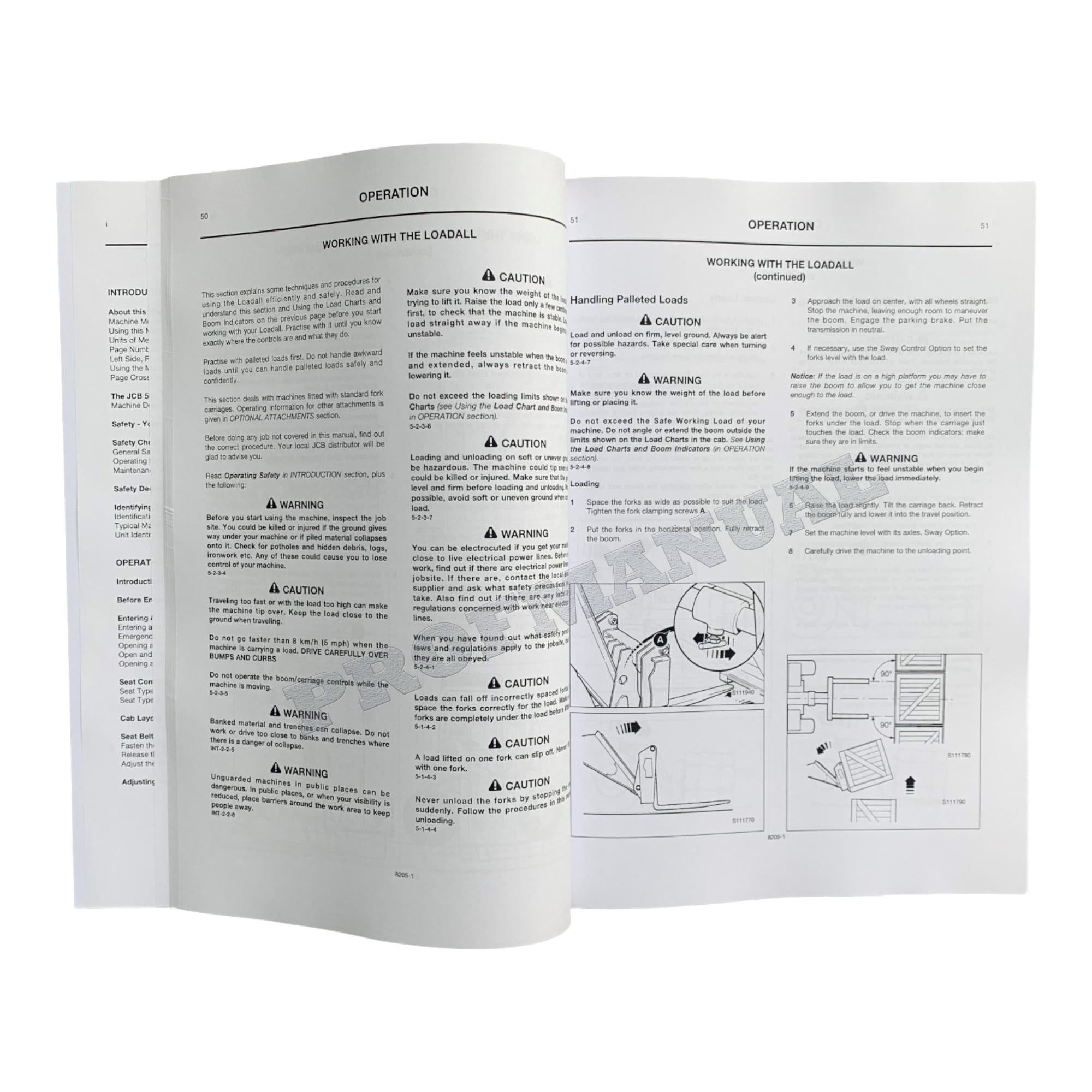JCB 506B 506C 508C 506C HL Telescopic Handler Operators Manual