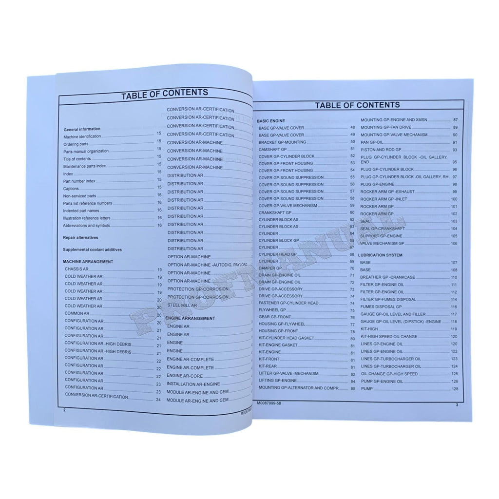 Caterpillar Cat 980M Wheel Loader Parts Catalog Manual M0087999