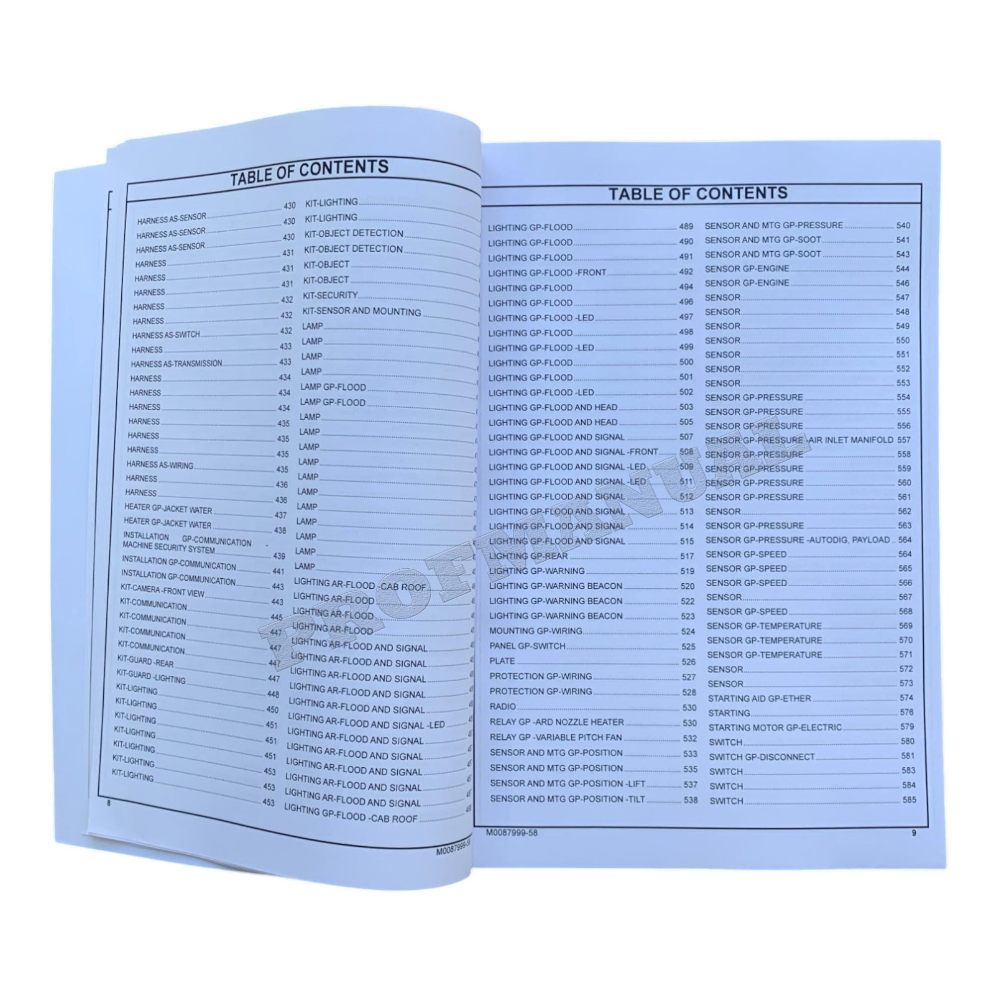 Caterpillar Cat 980M Wheel Loader Parts Catalog Manual M0087999