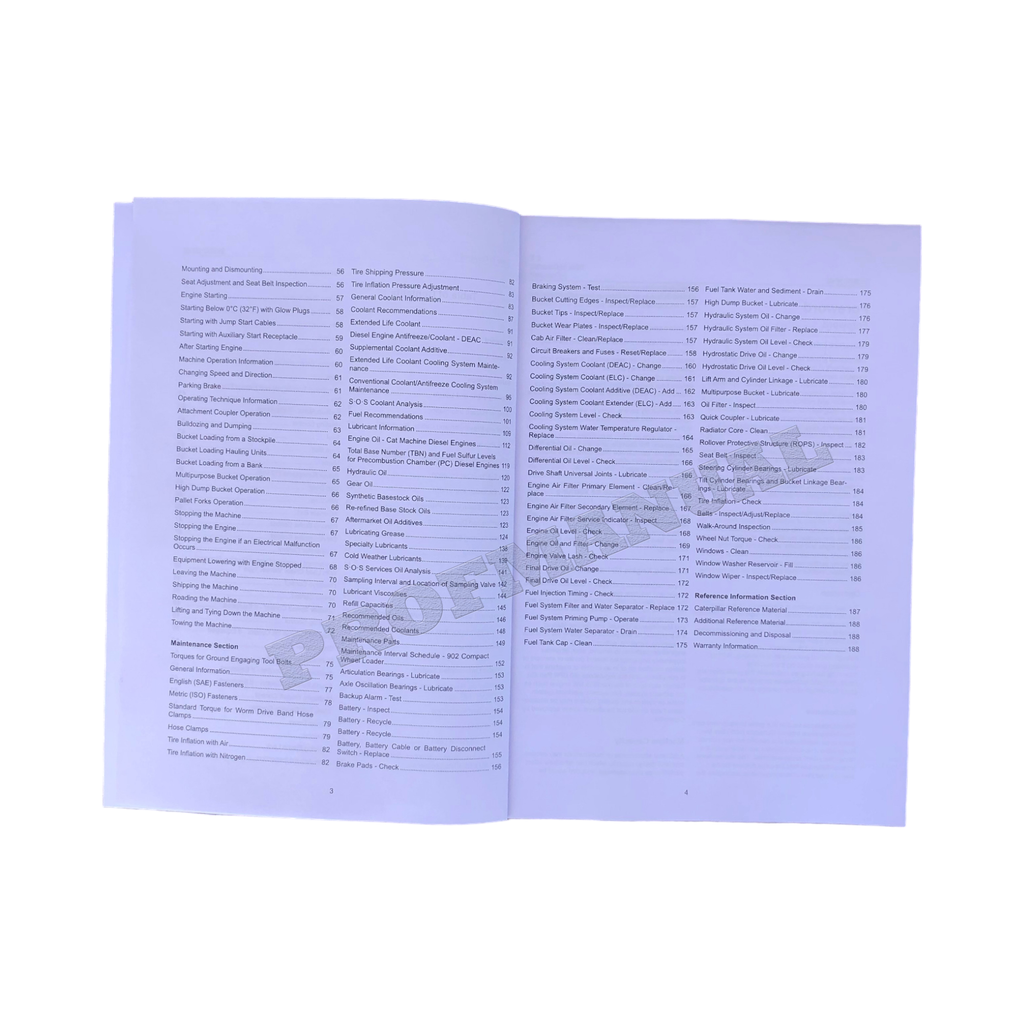Caterpillar 902 906 Compact Wheel loader Operators Maintenance Manual