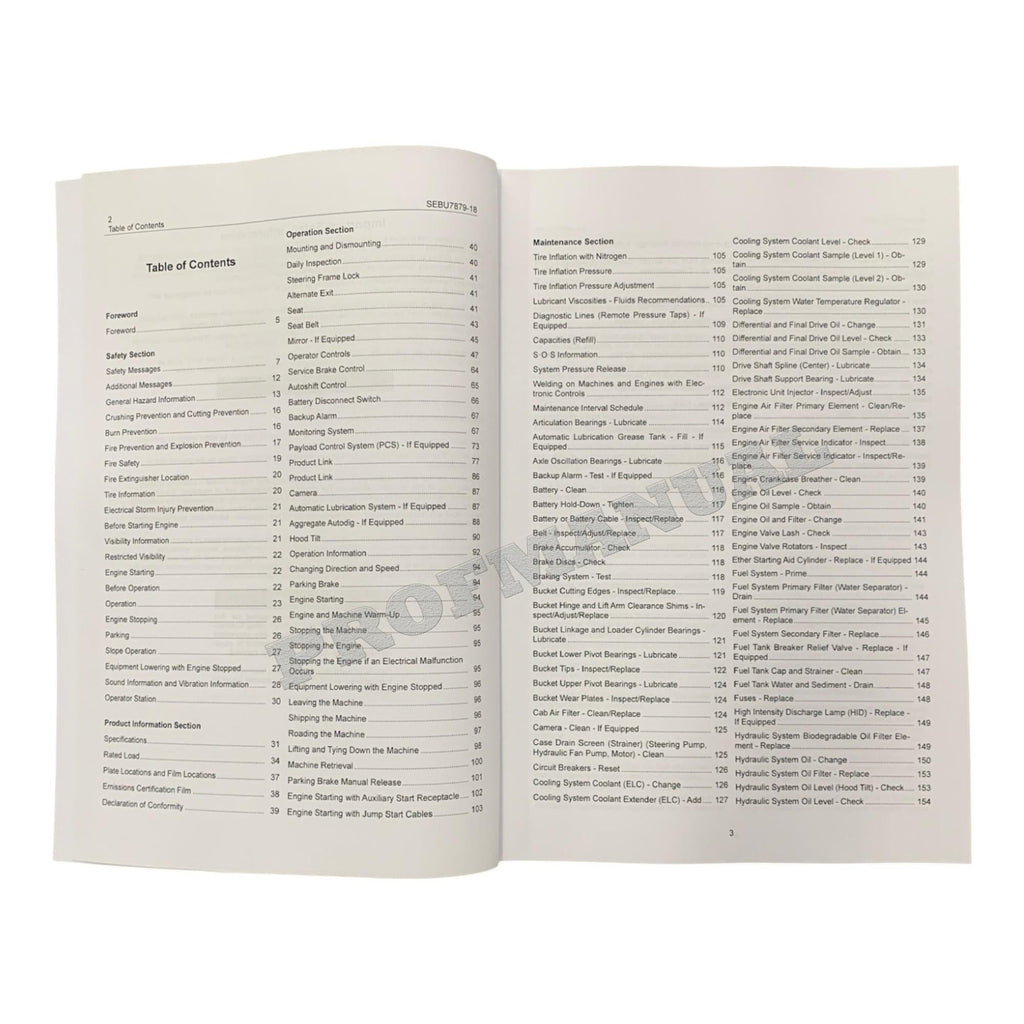 Caterpillar 980H Wheel Loader Operators Maintenance Manual SEBU7879