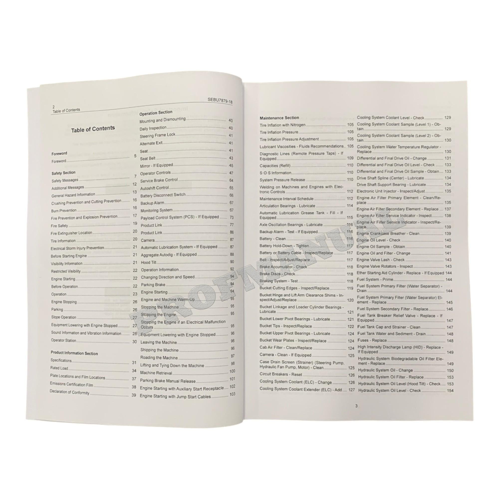 Caterpillar 980H Wheel Loader Operators Maintenance Manual SEBU7879