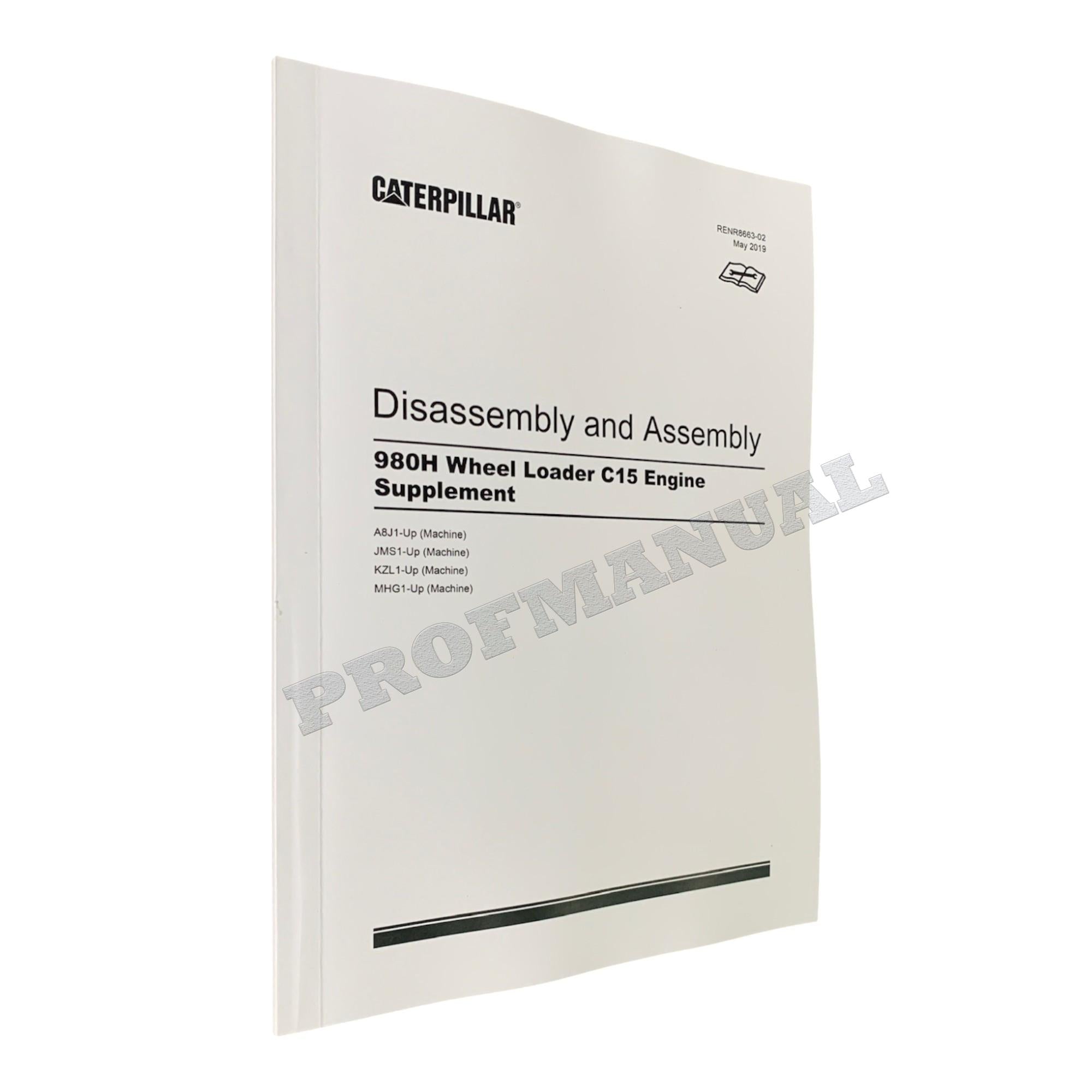 Caterpillar C15 C18 Engine 980H Wheel Loader Full Service Manual *Send serial number 5books