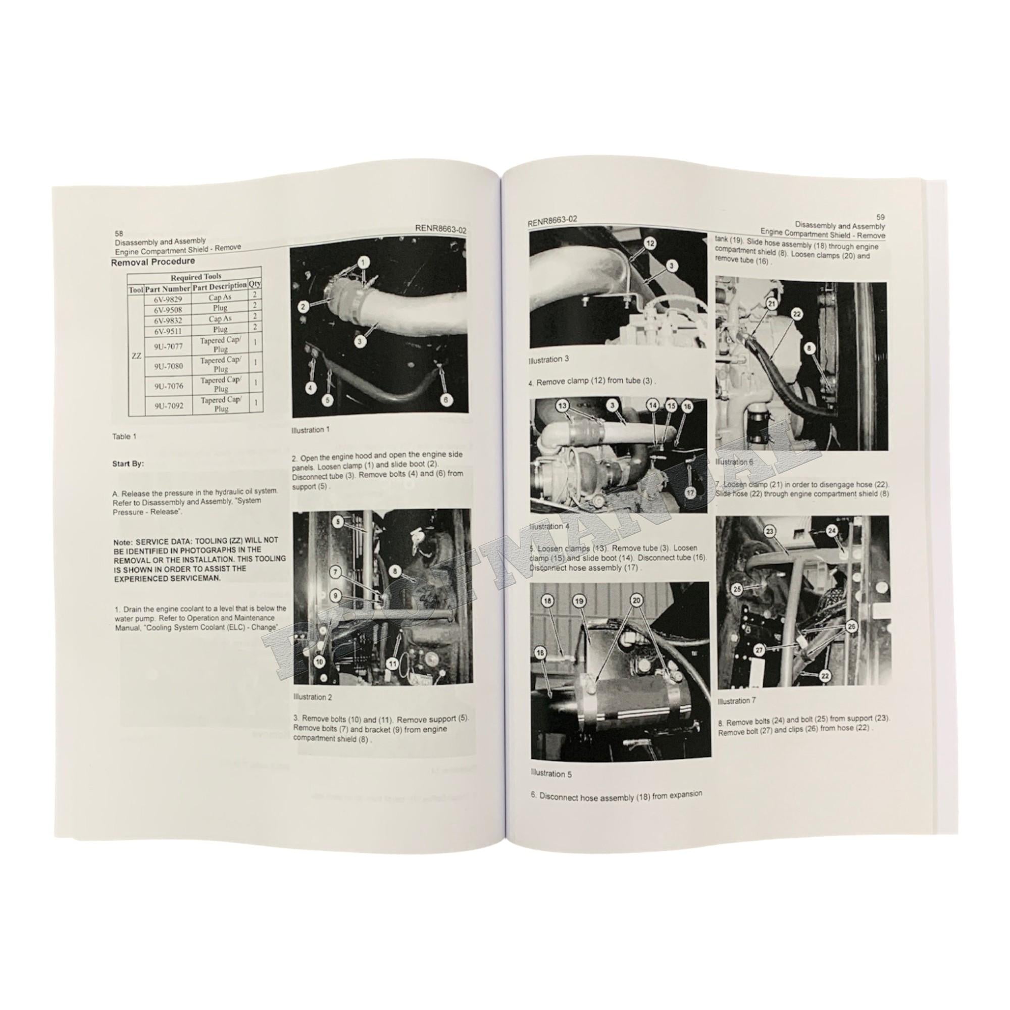 Caterpillar C15 C18 Engine 980H Wheel Loader Full Service Manual *Send serial number 5books