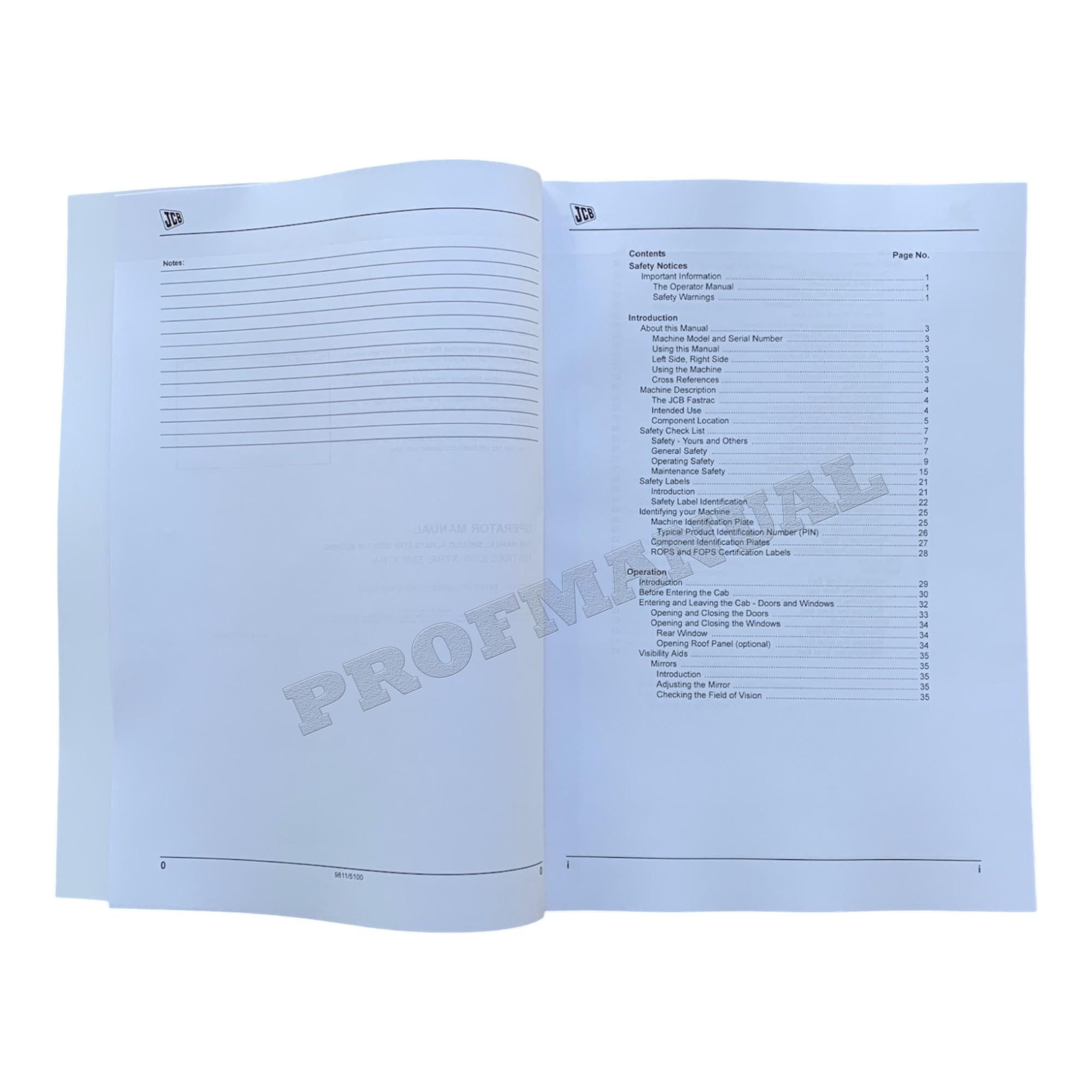 JCB 3200 XTRA 3230 XTRA Fastrac Tractor Operators Manual 9811_5100