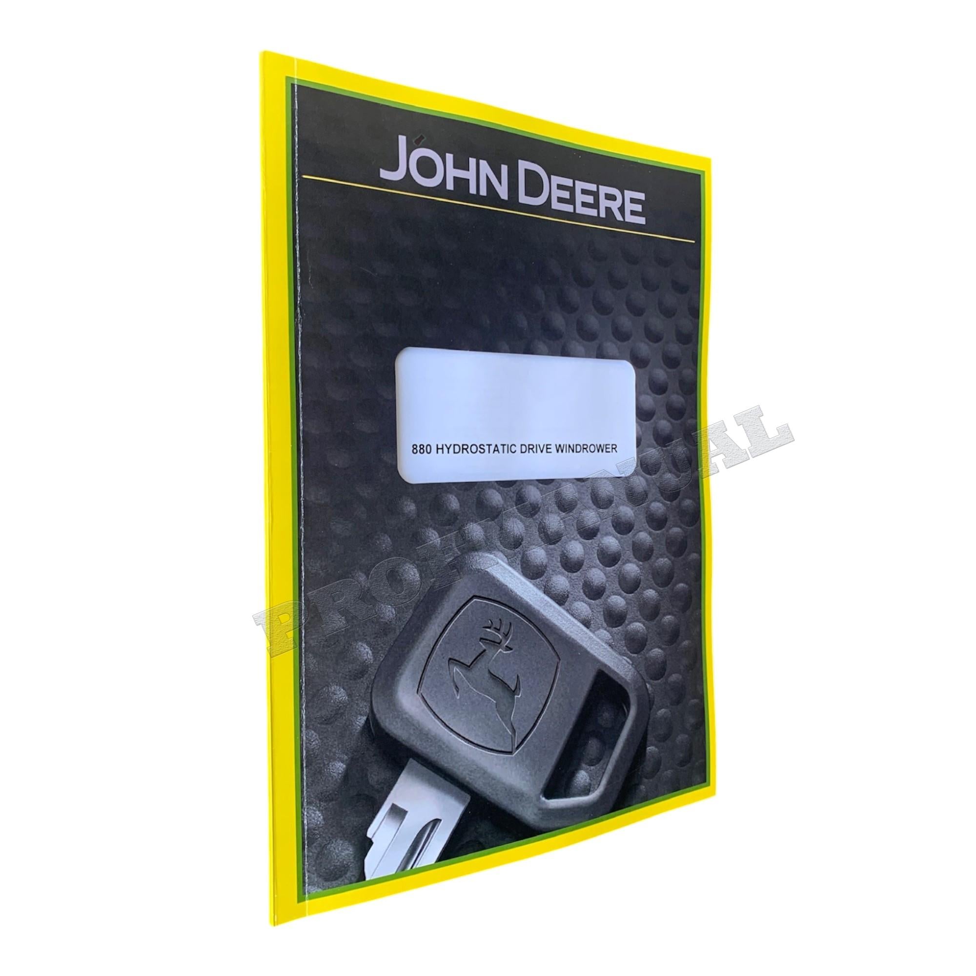 Catálogo de piezas de la hilandera JOHN DEERE 880, manual n.º 1