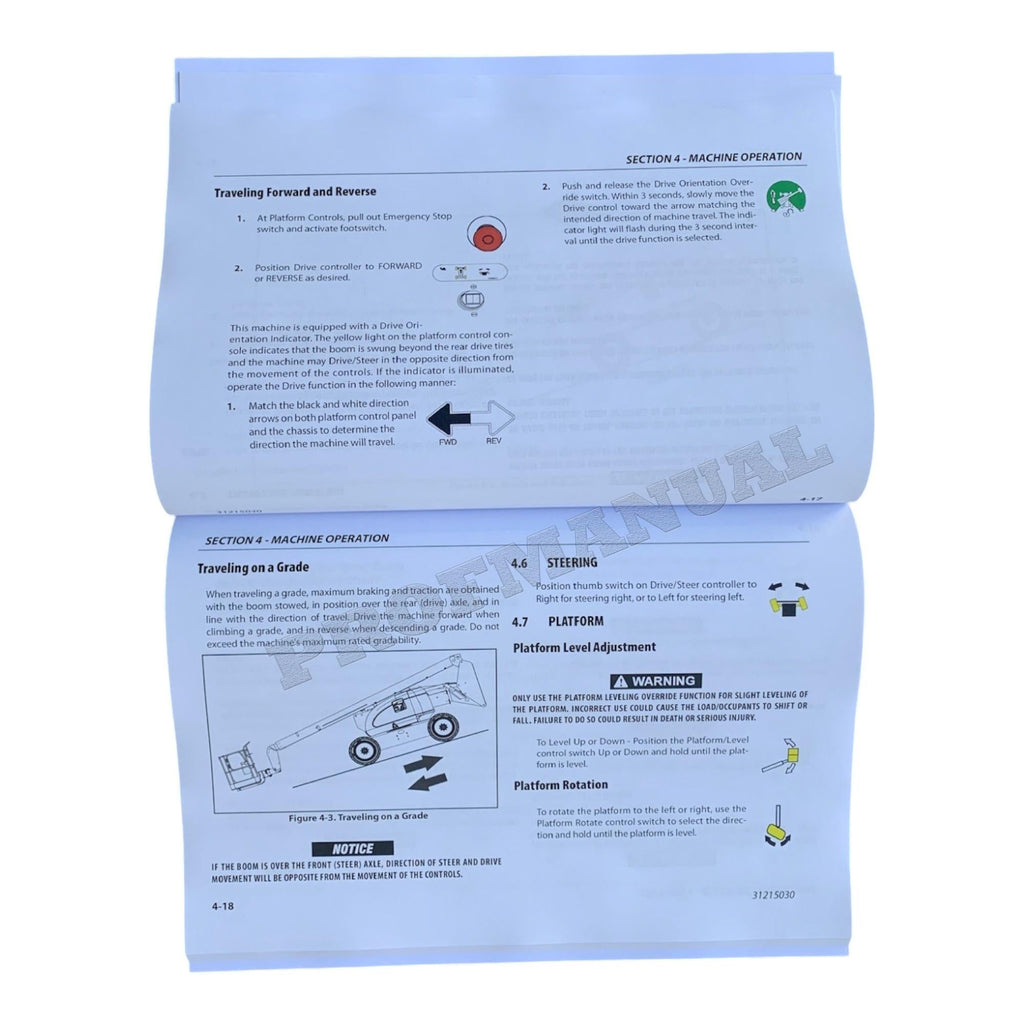 JLG 600AJ Boom Lift Maintenance Operation Operators Manual 31215030