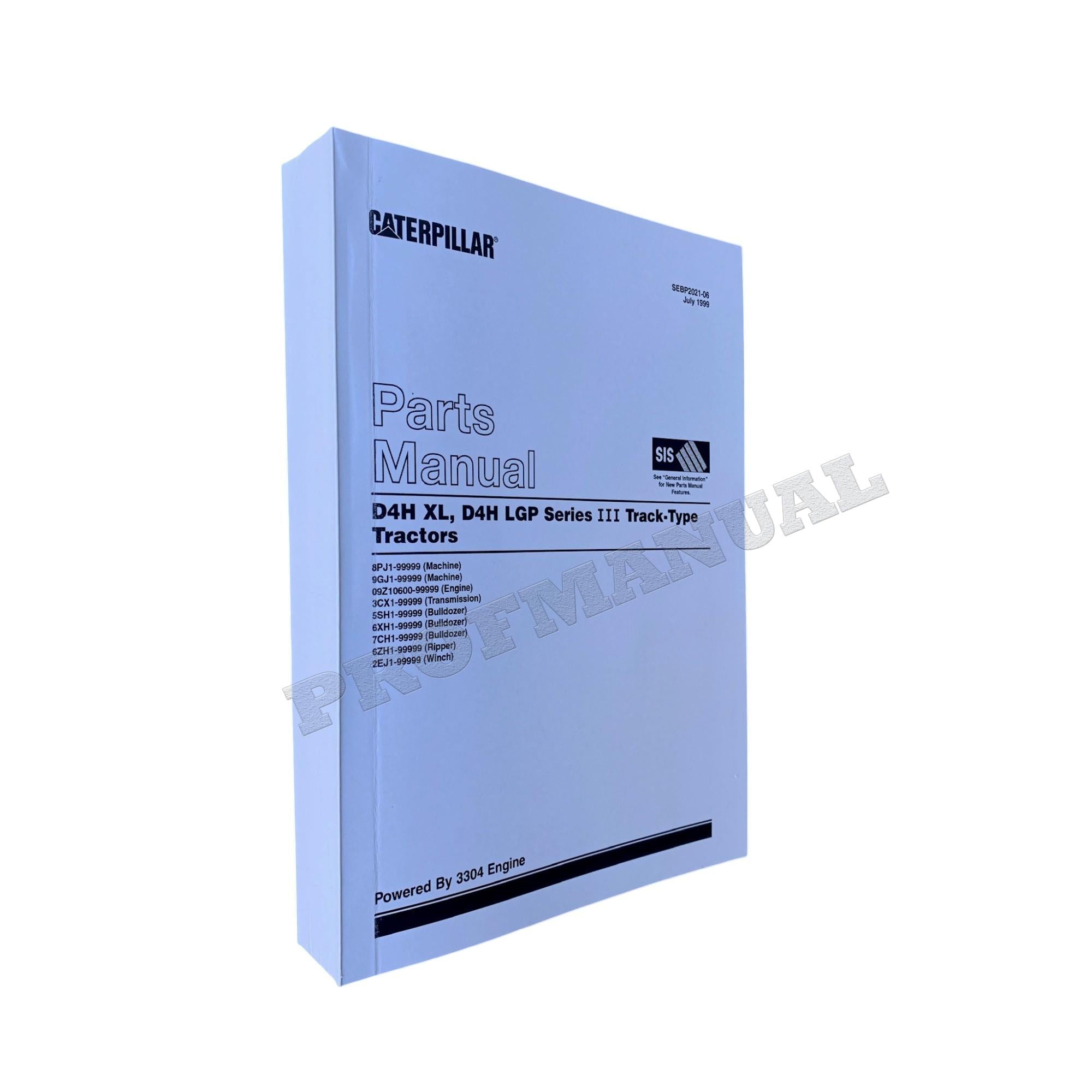 Caterpillar Cat D4H XL D4H LGP Ser 3 Track Type Tractor Parts Catalog Manual