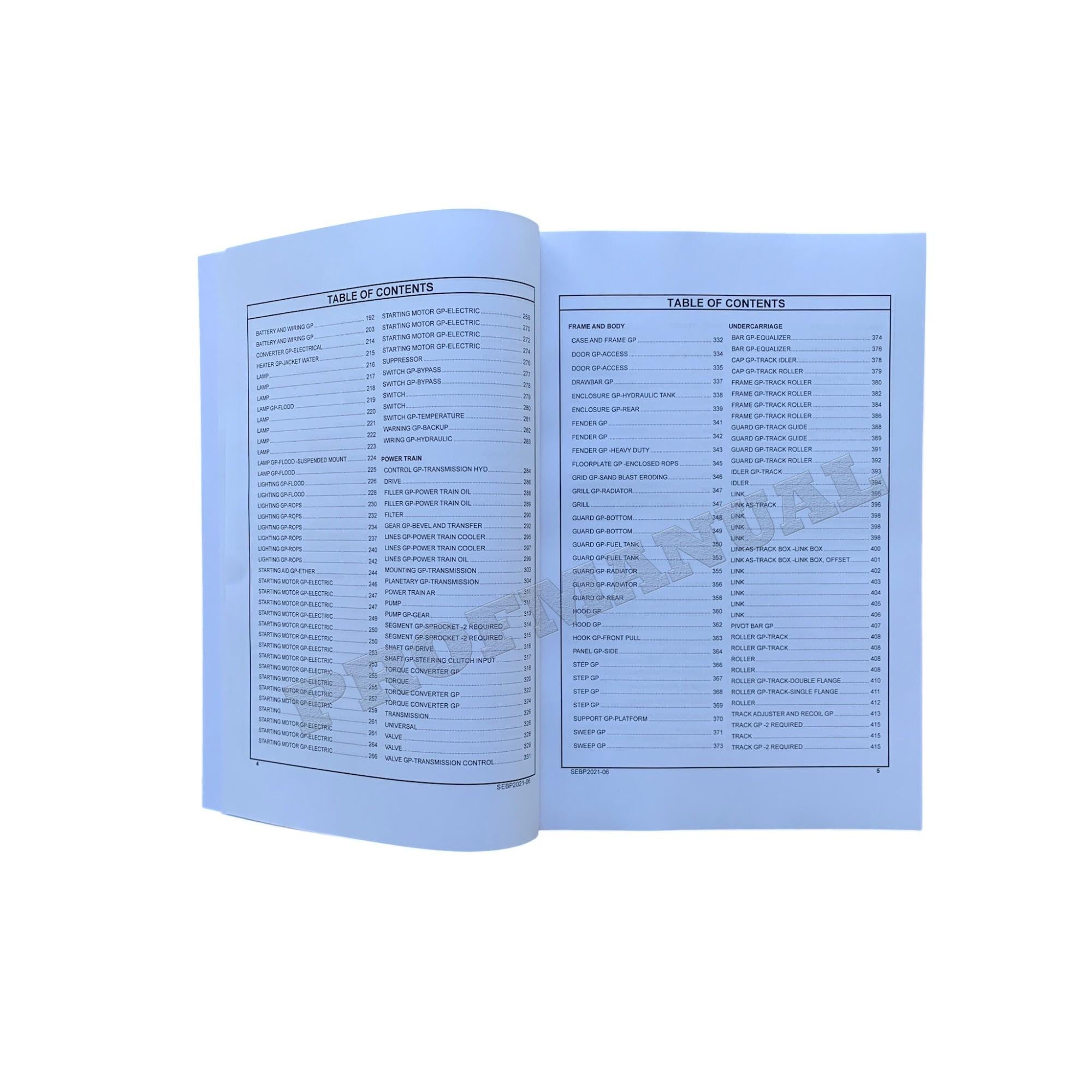 Caterpillar Cat D4H XL D4H LGP Ser 3 Track Type Tractor Parts Catalog Manual