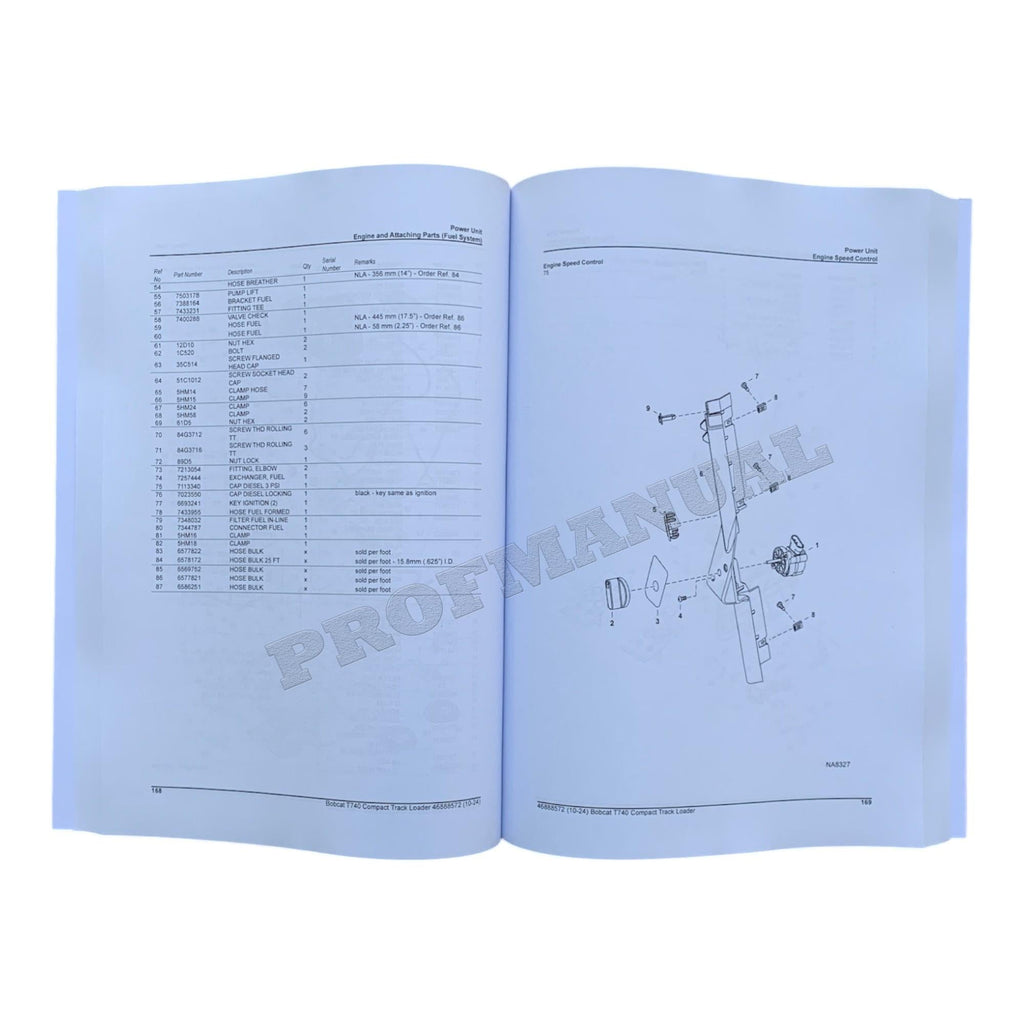 Bobcat T740 Compact Track Loader Parts Catalog Manual B6K111001-