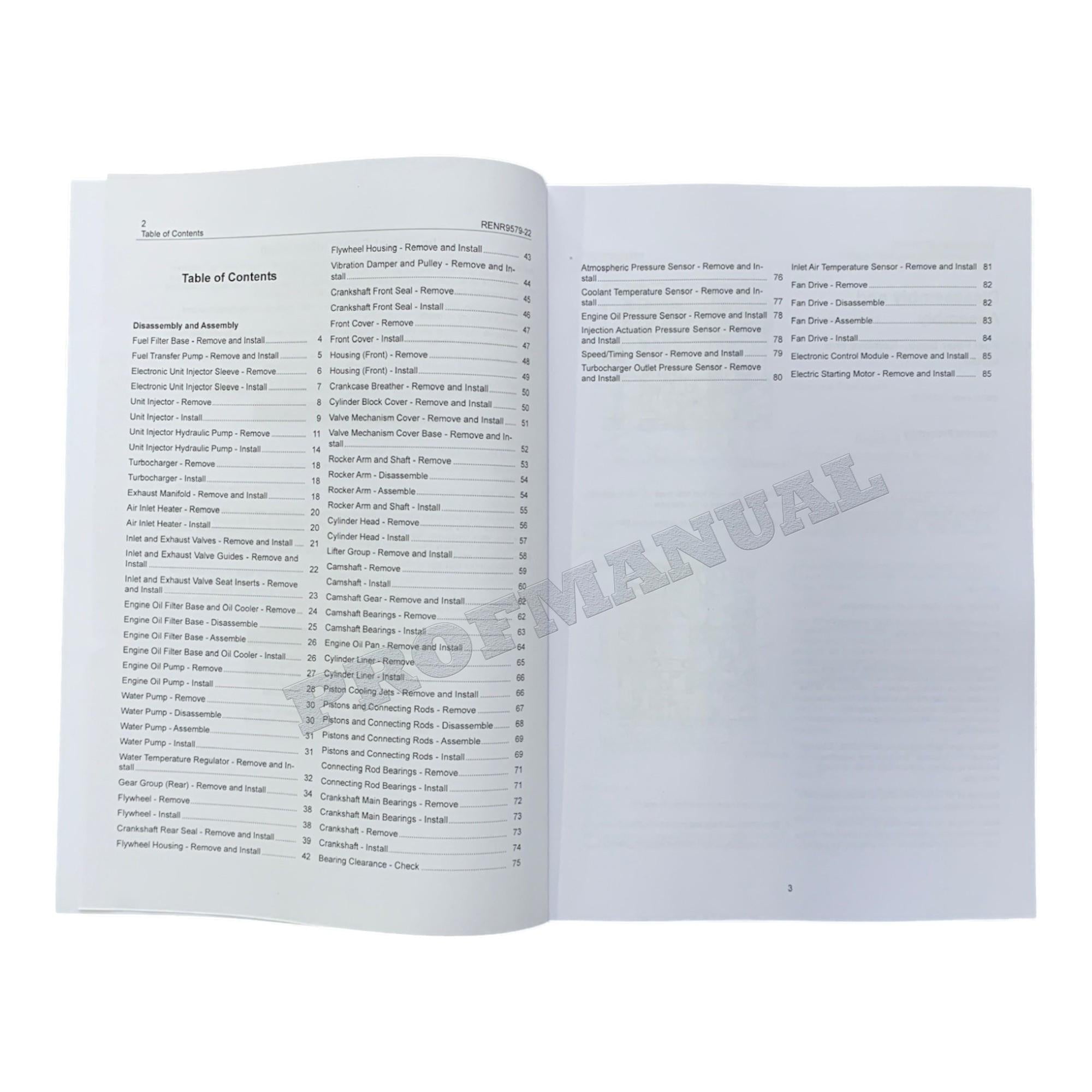 Caterpillar Cat C9 Engine Built Machine Disassembly Assembly Manual RENR9579