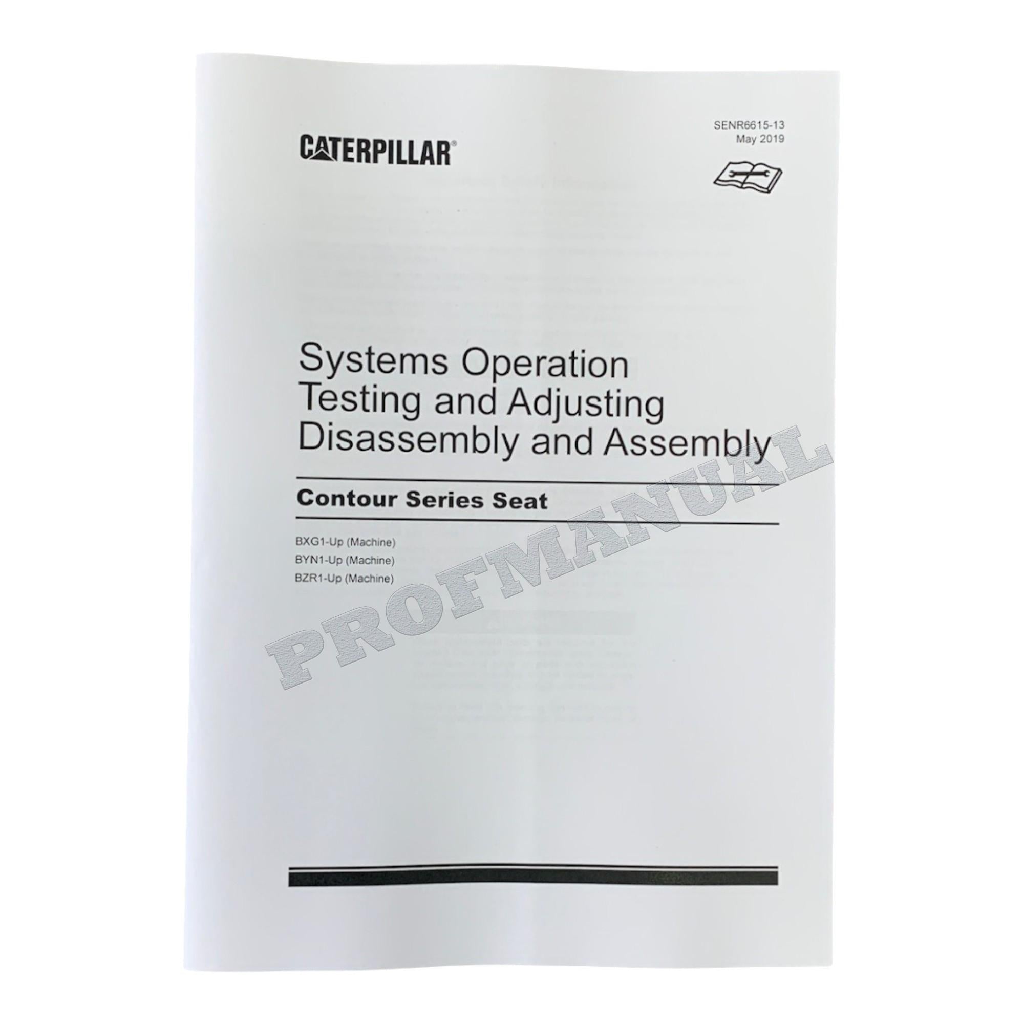 Caterpillar Cat Contour Series Seat Disassembly Assembly Manual