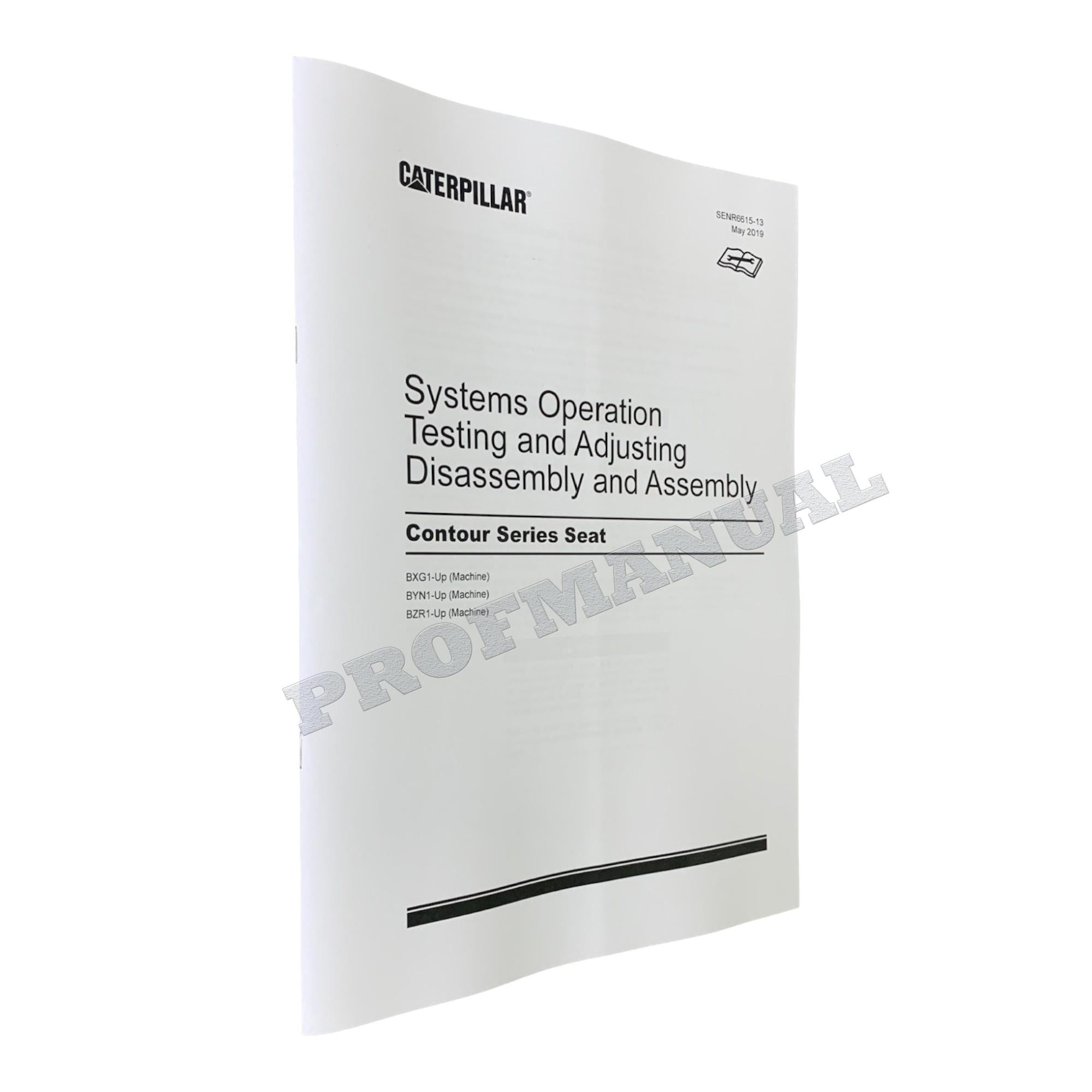 Caterpillar Cat Contour Series Seat Disassembly Assembly Manual
