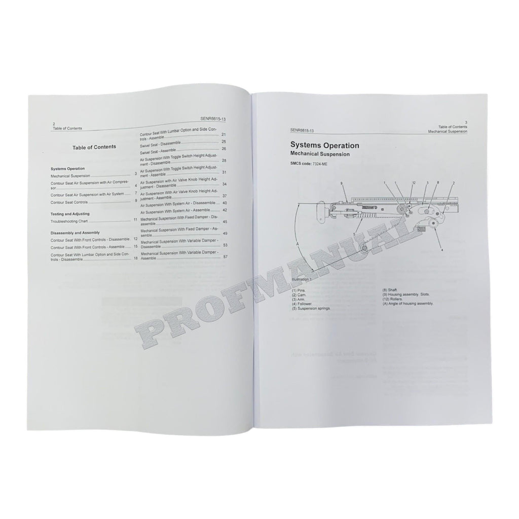 Caterpillar Cat Contour Series Seat Disassembly Assembly Manual