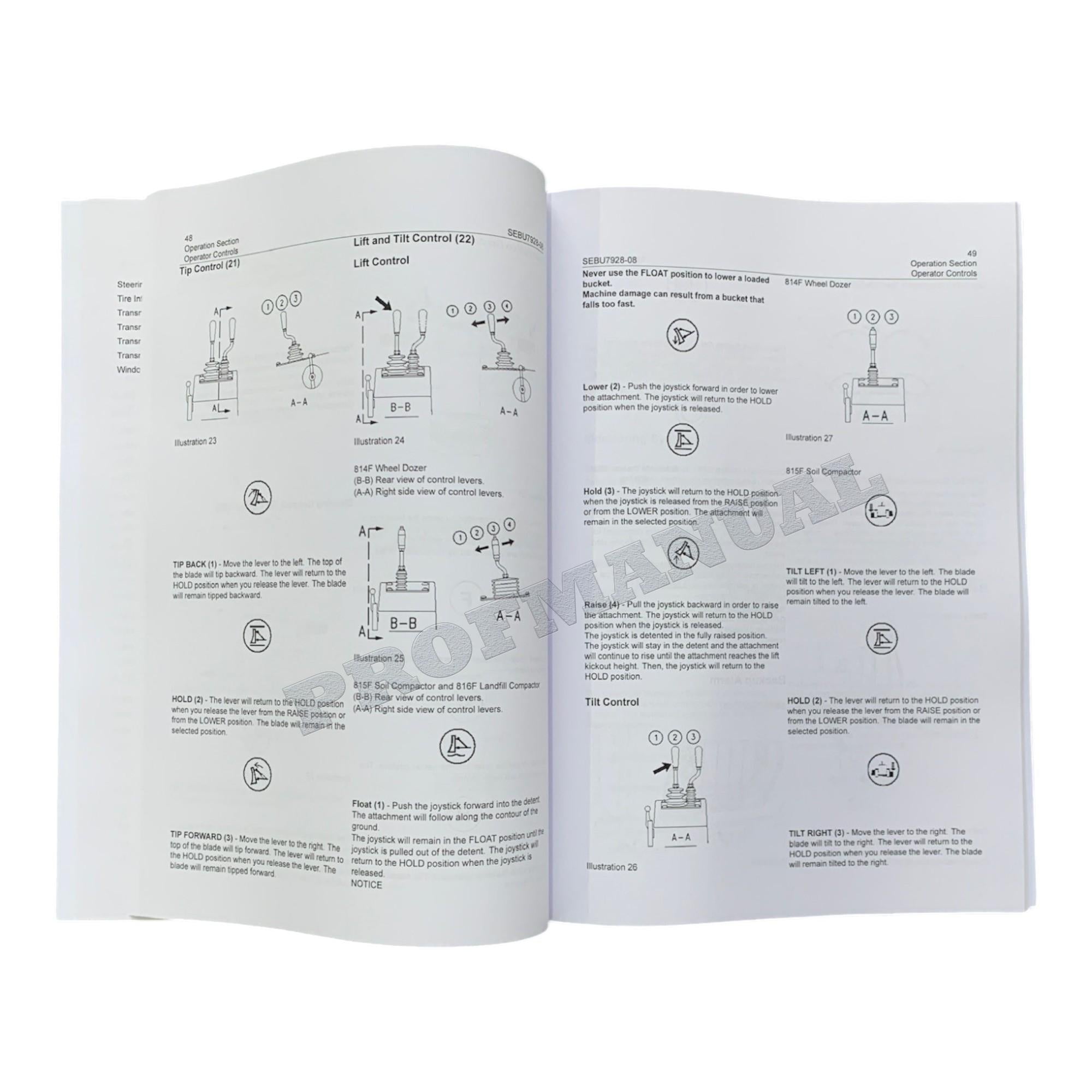 Manual de mantenimiento del operador de la topadora Caterpillar 814F, 815F y 816F Serie 2