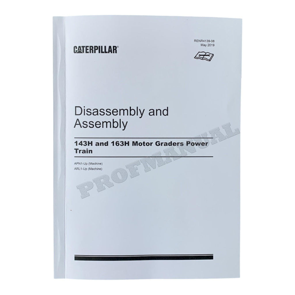 Manual de servicio de desmontaje y montaje del tren de potencia de la niveladora Caterpillar 143H y 163H RENR4139