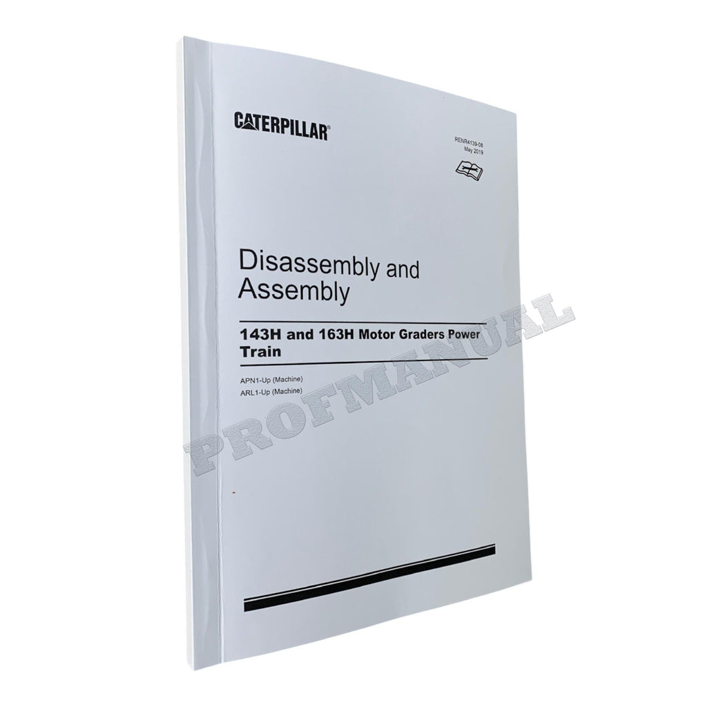 Manual de servicio de desmontaje y montaje del tren de potencia de la niveladora Caterpillar 143H y 163H RENR4139