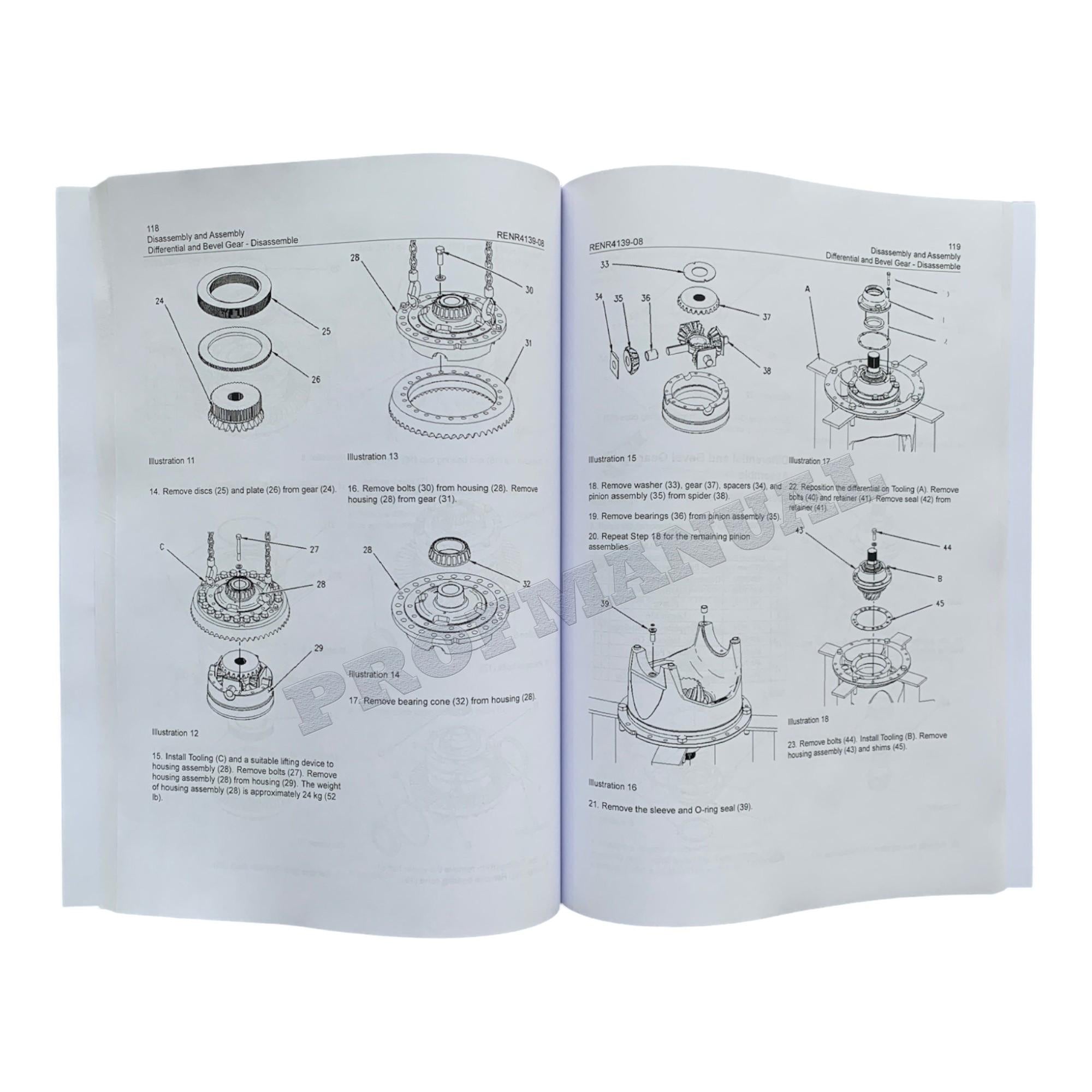 Manual de servicio de desmontaje y montaje del tren de potencia de la niveladora Caterpillar 143H y 163H RENR4139