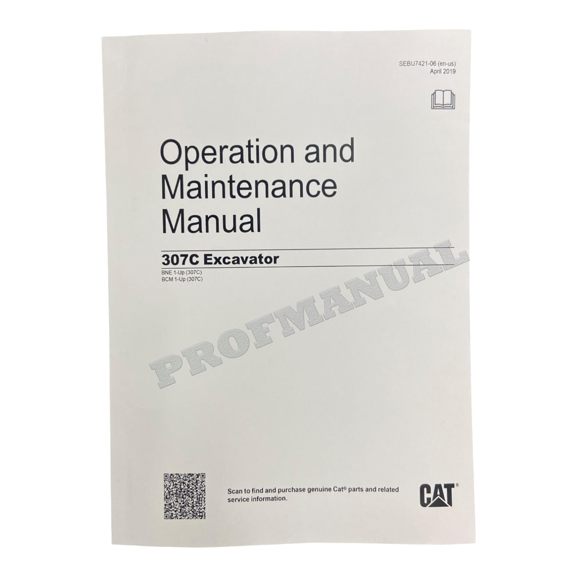 Manual de mantenimiento del operador de la excavadora Caterpillar 307C