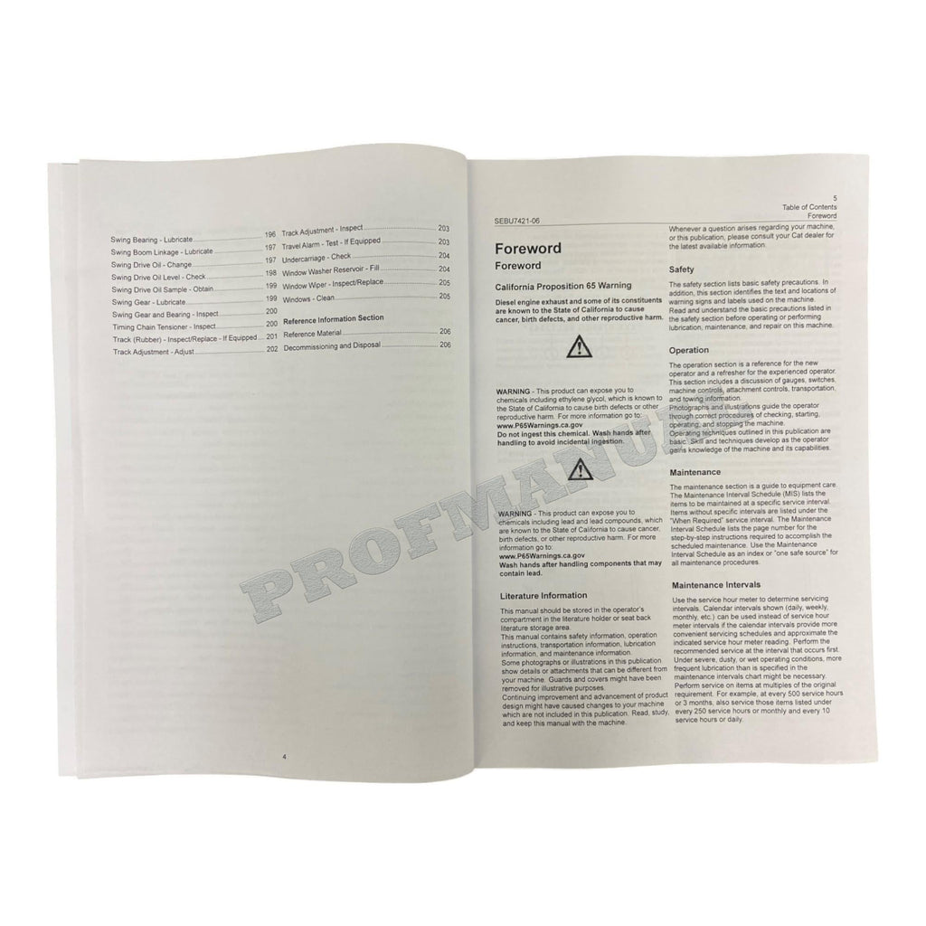 Manual de mantenimiento del operador de la excavadora Caterpillar 307C