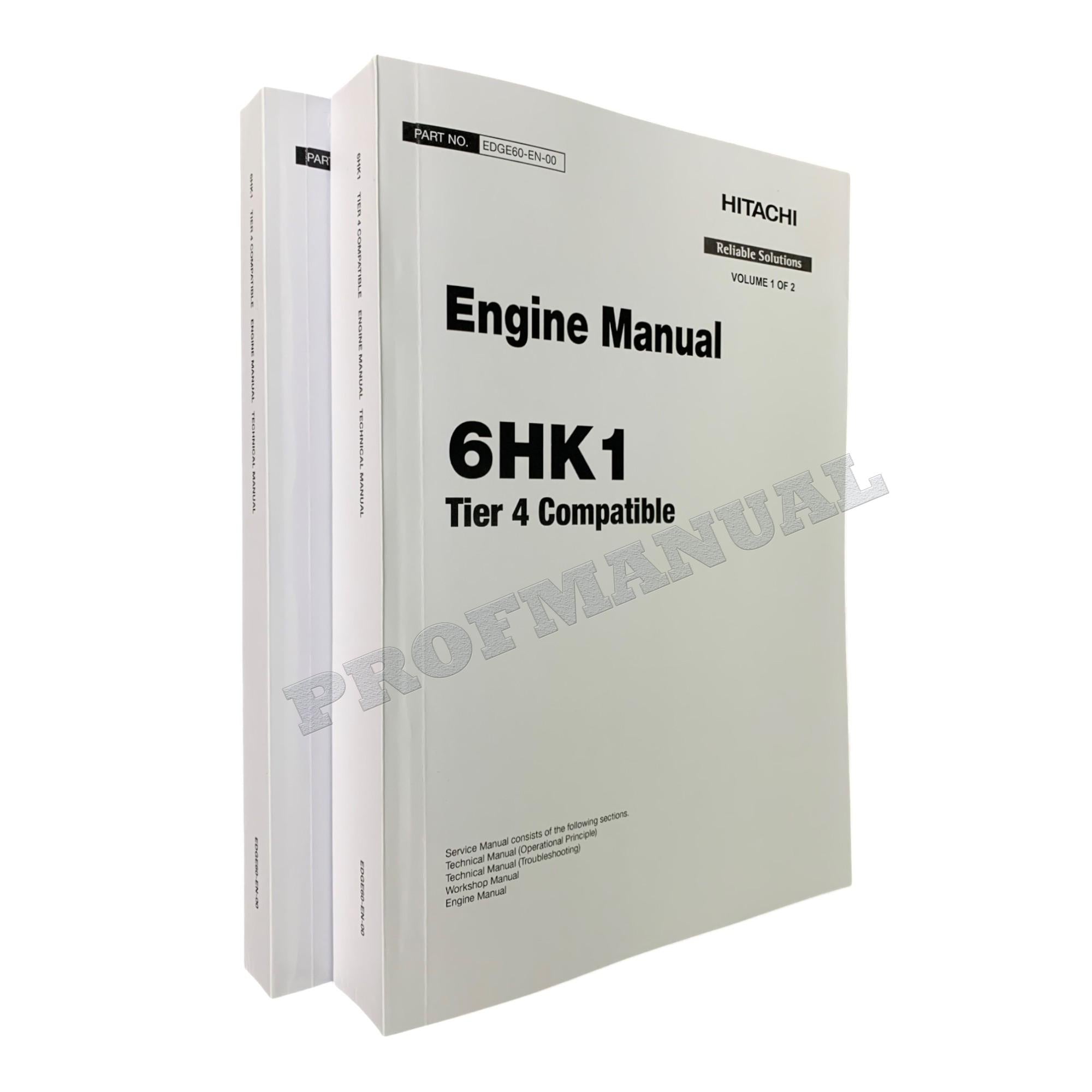 Hitachi 6HK1 Tier 4 North America Engine FULL Service Manual with Schemes
