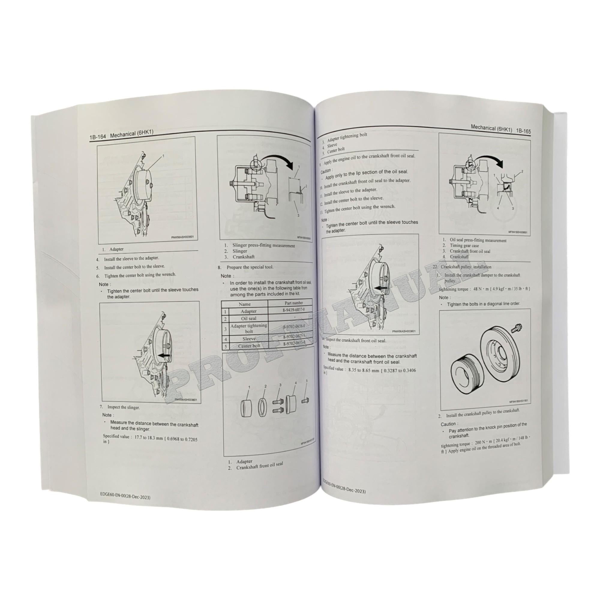 Hitachi 6HK1 Tier 4 North America Engine FULL Service Manual with Schemes