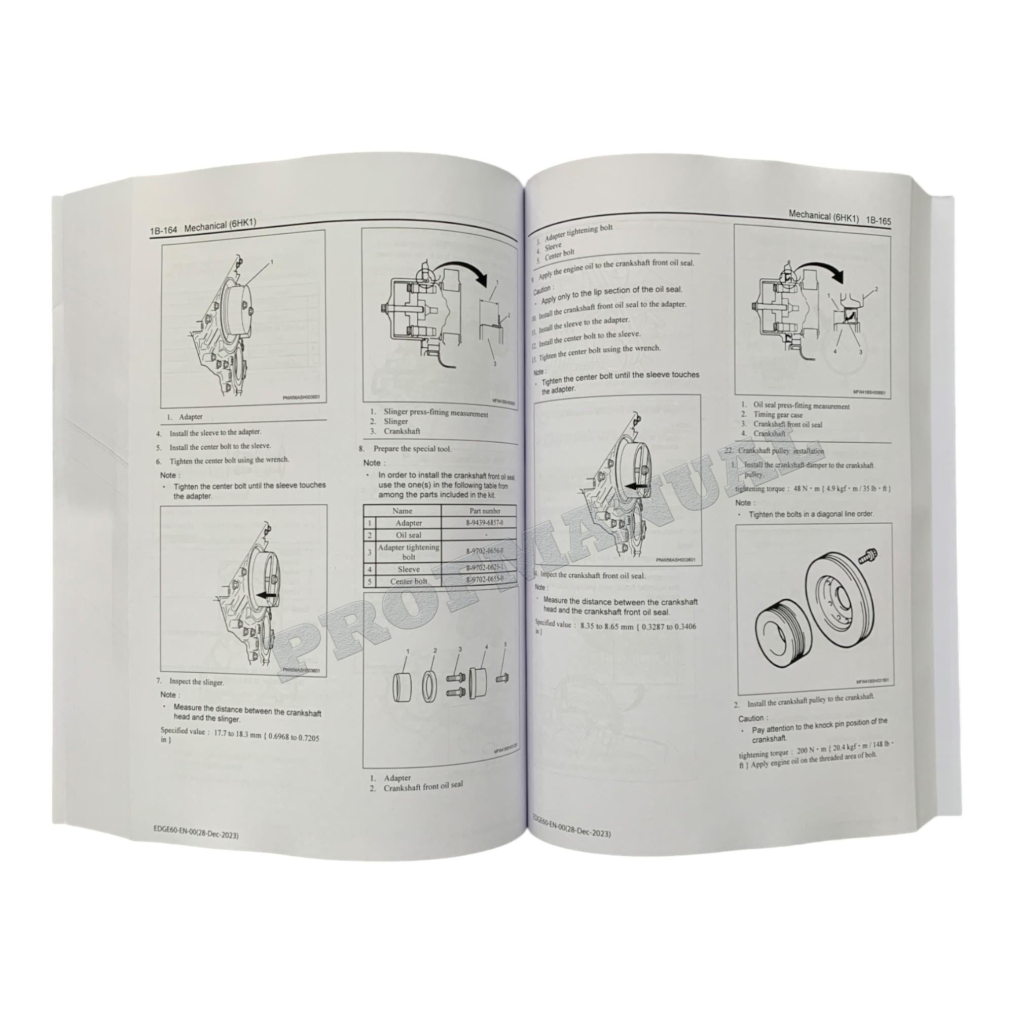 Hitachi 6HK1 Tier 4 North America Engine FULL Service Manual with Schemes