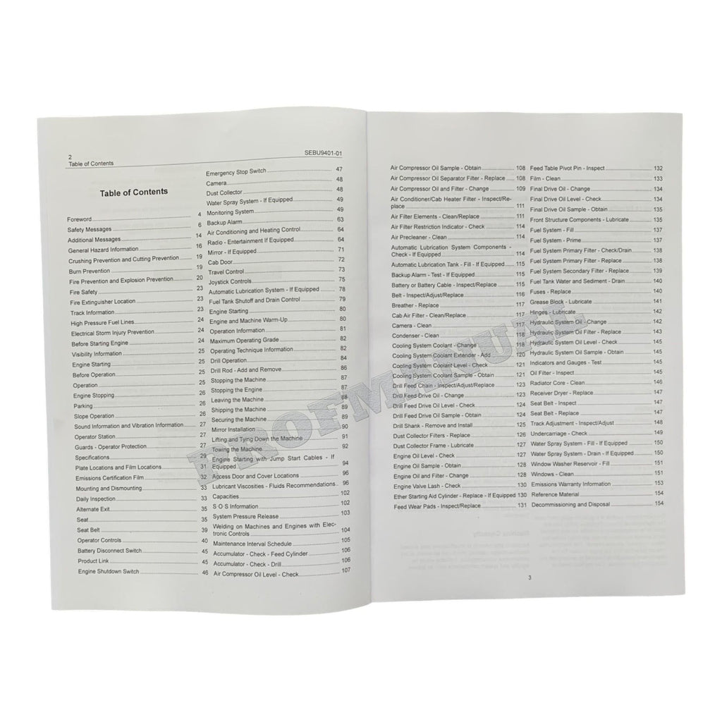 Caterpillar Cat MD5075C Track Drill OPERATORS MAINTENANCE MANUAL