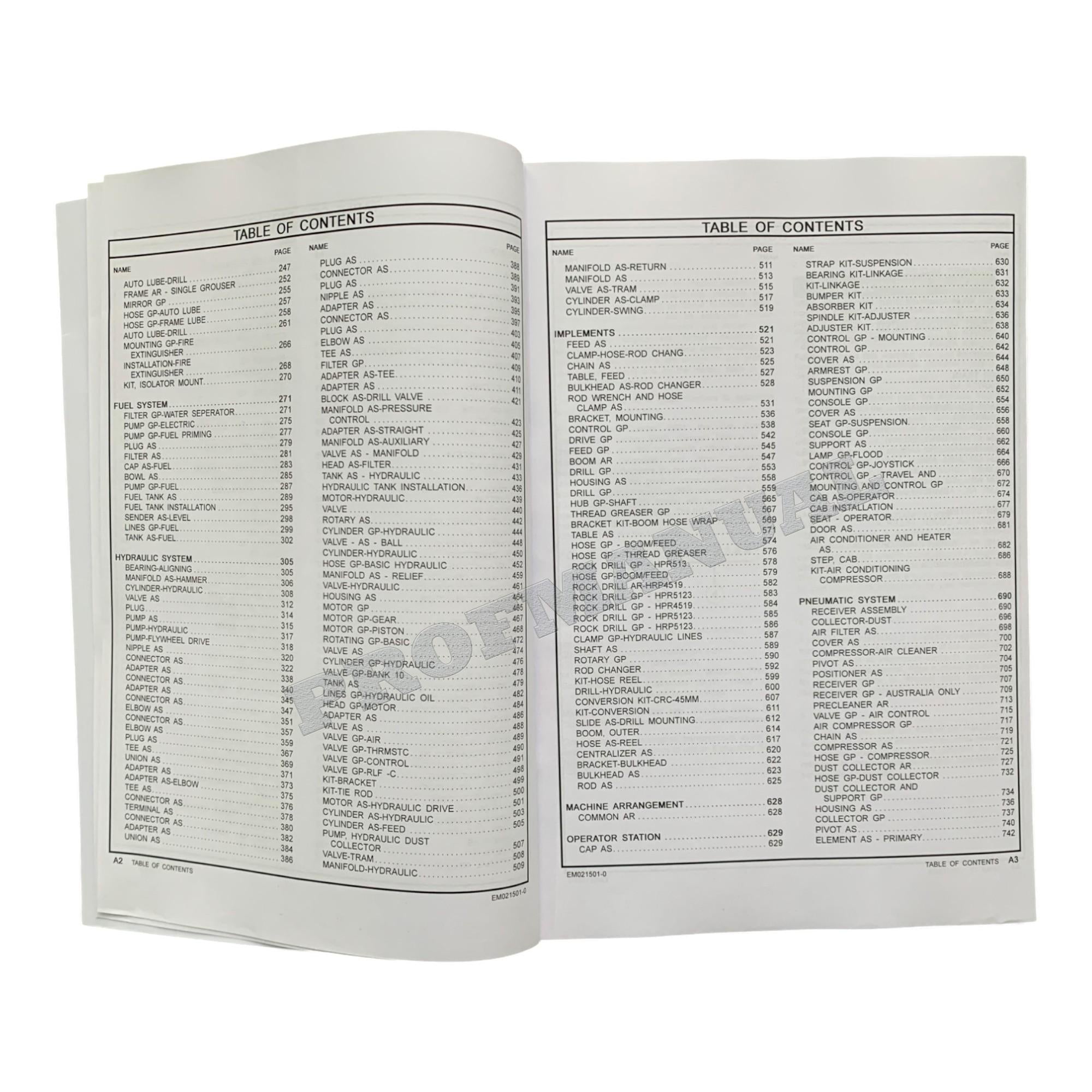Caterpillar Cat MD5075C TRACK DRILL Parts Catalog Manual
