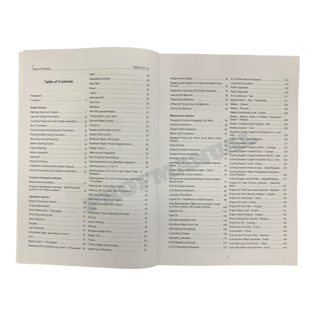 Caterpillar D3C D4C D5C Series3 HYSTAT Tractor Operators Maintenance Manual