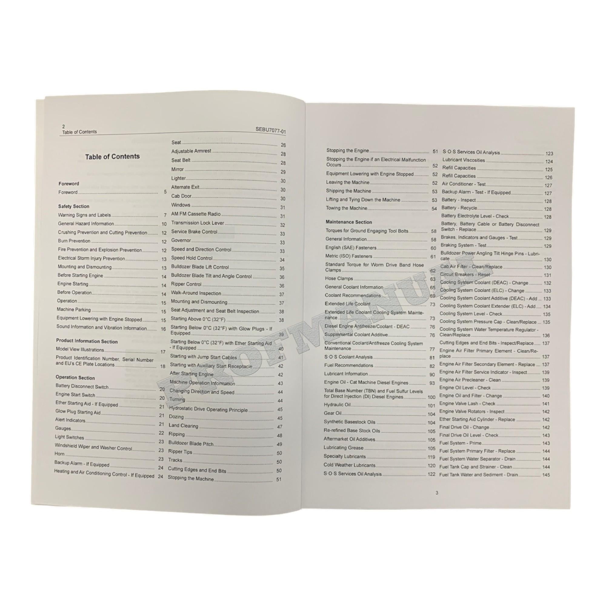 Caterpillar D3C D4C D5C Series3 HYSTAT Tractor Operators Maintenance Manual