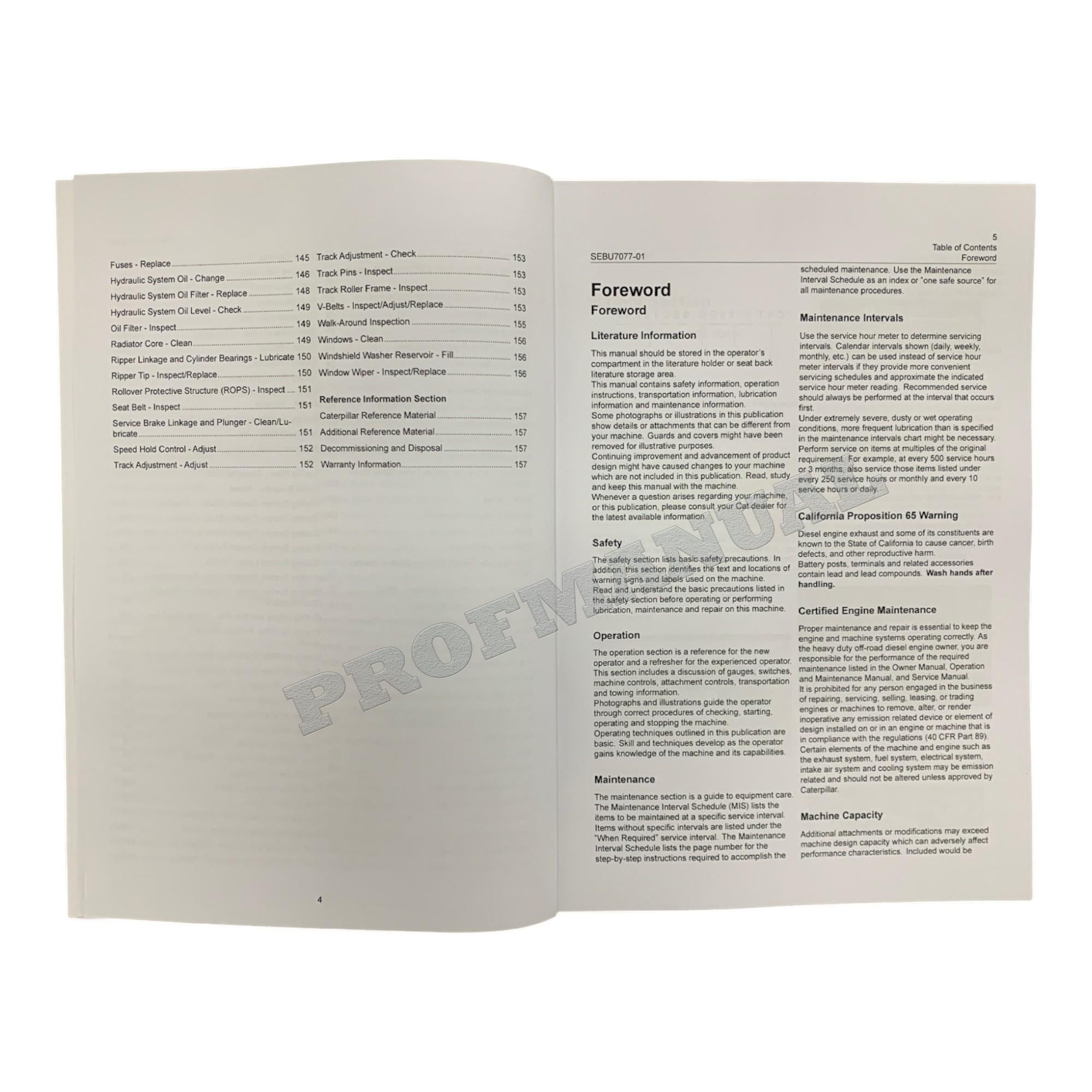 Caterpillar D3C D4C D5C Series3 HYSTAT Tractor Operators Maintenance Manual