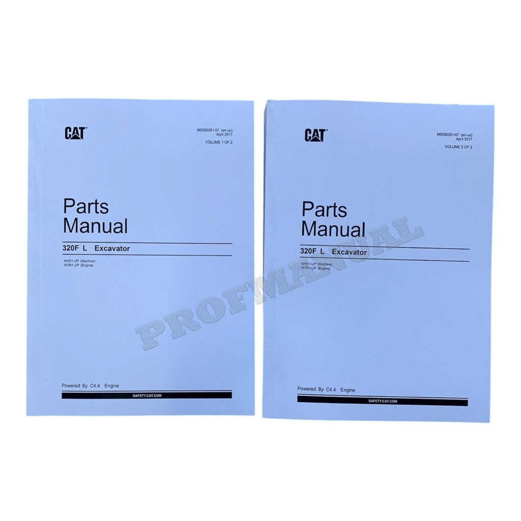 Caterpillar Cat 320F L Excavator Parts Catalog Manual ser W7N1-Up NHD1-Up