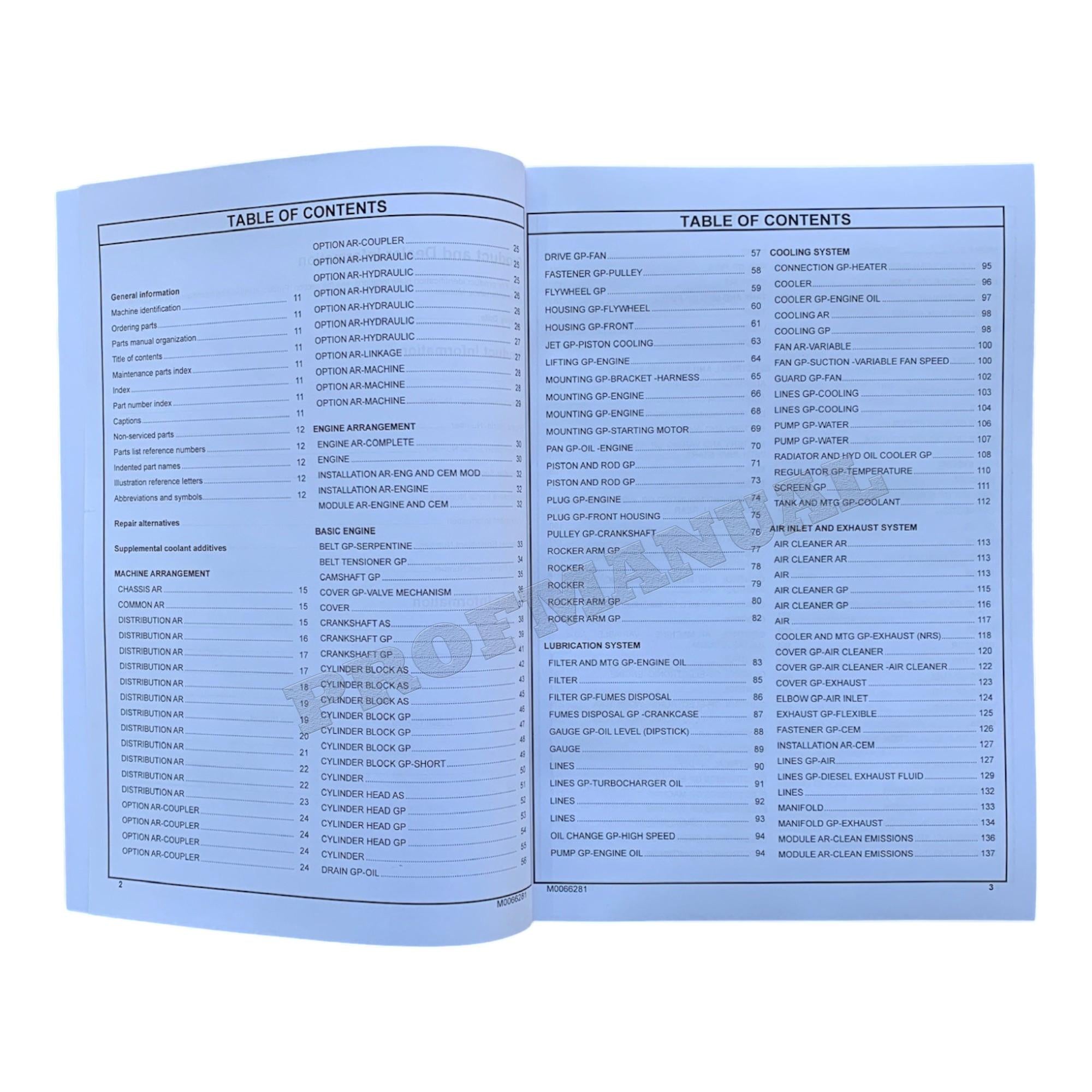 Caterpillar Cat 320F L Excavator Parts Catalog Manual ser W7N1-Up NHD1-Up