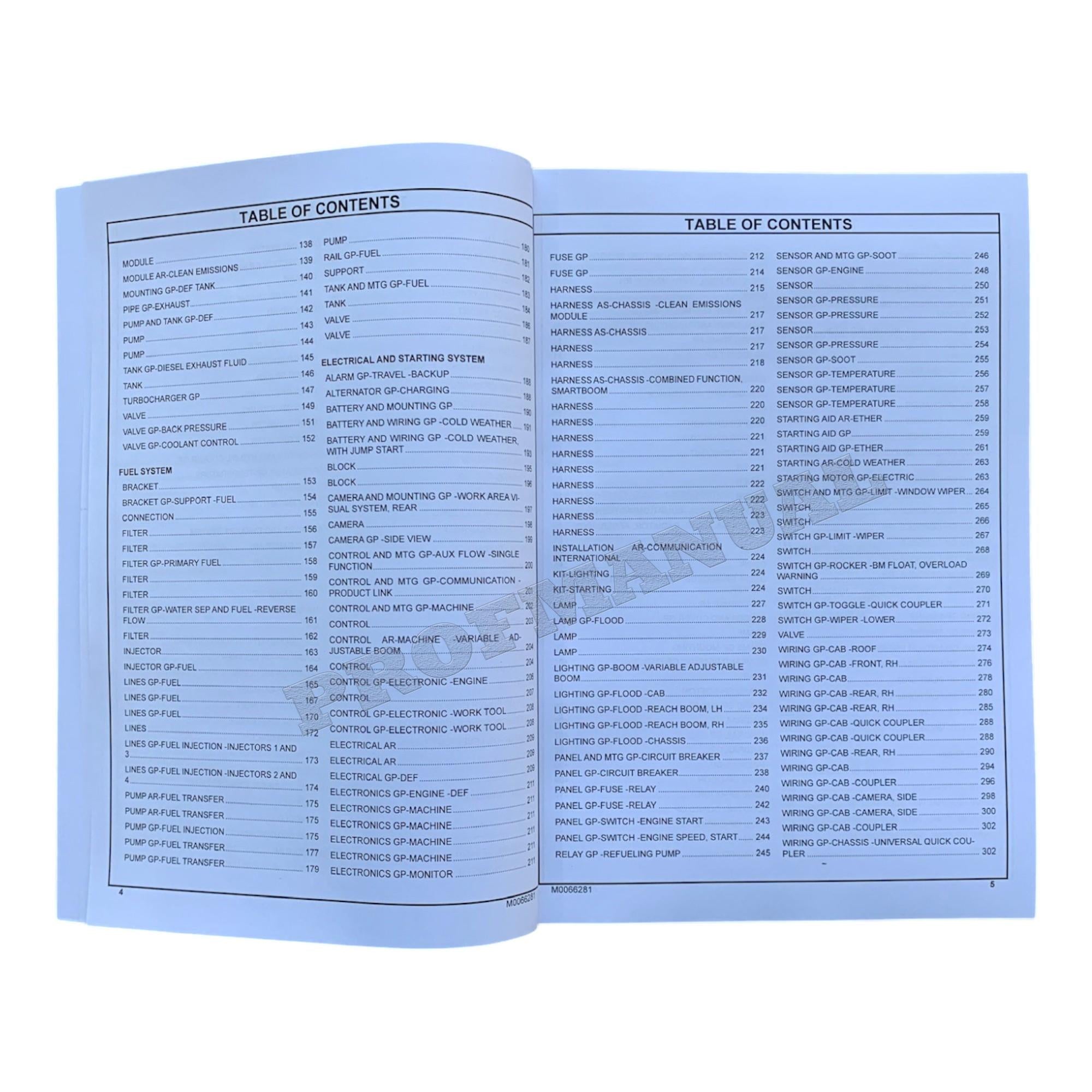 Caterpillar Cat 320F L Excavator Parts Catalog Manual ser W7N1-Up NHD1-Up